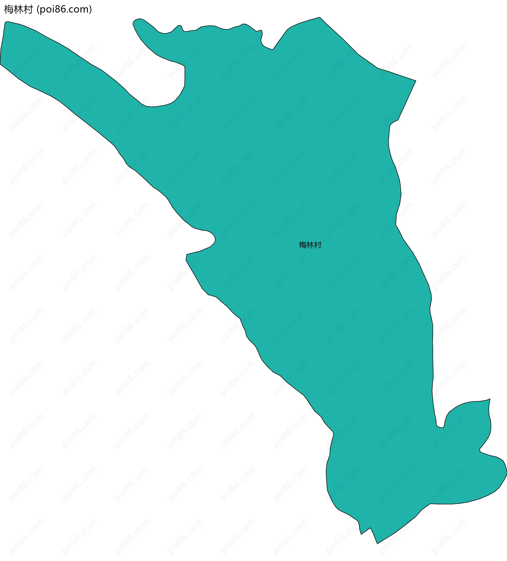 梅林村边界地图