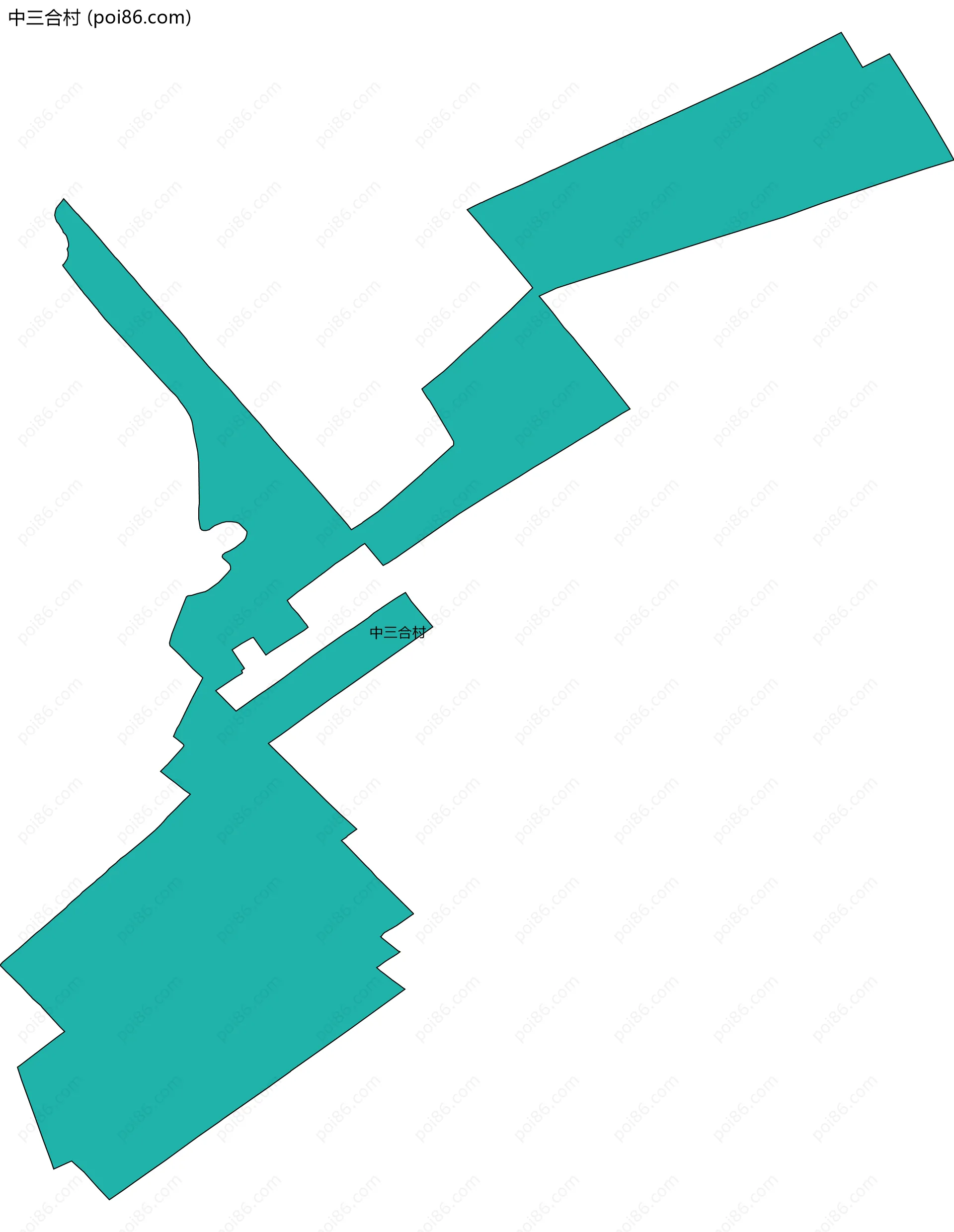 中三合村边界地图