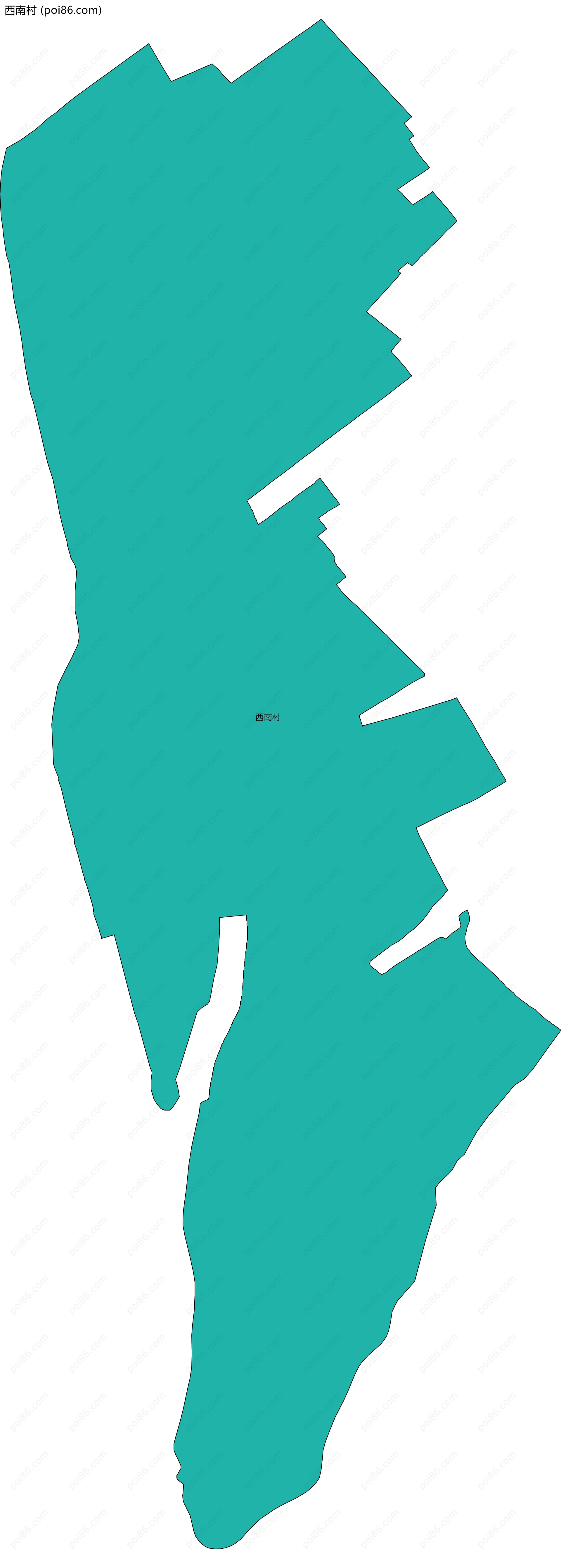 西南村边界地图