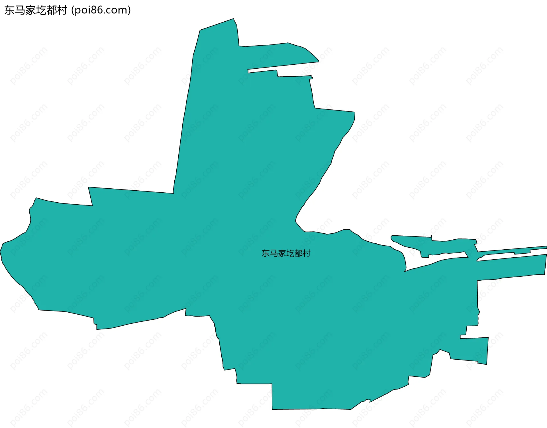 东马家圪都村边界地图