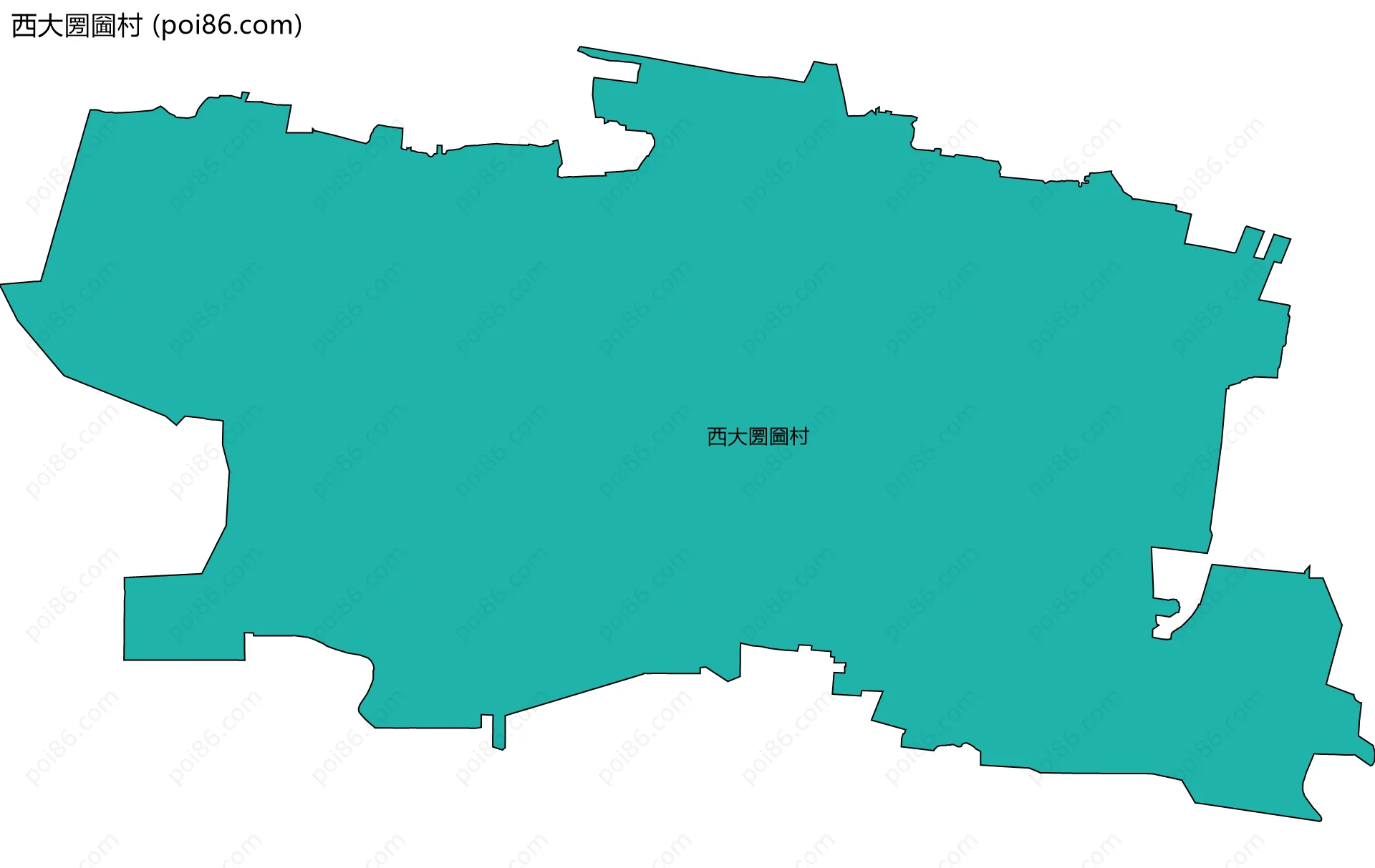 西大圐圙村边界地图