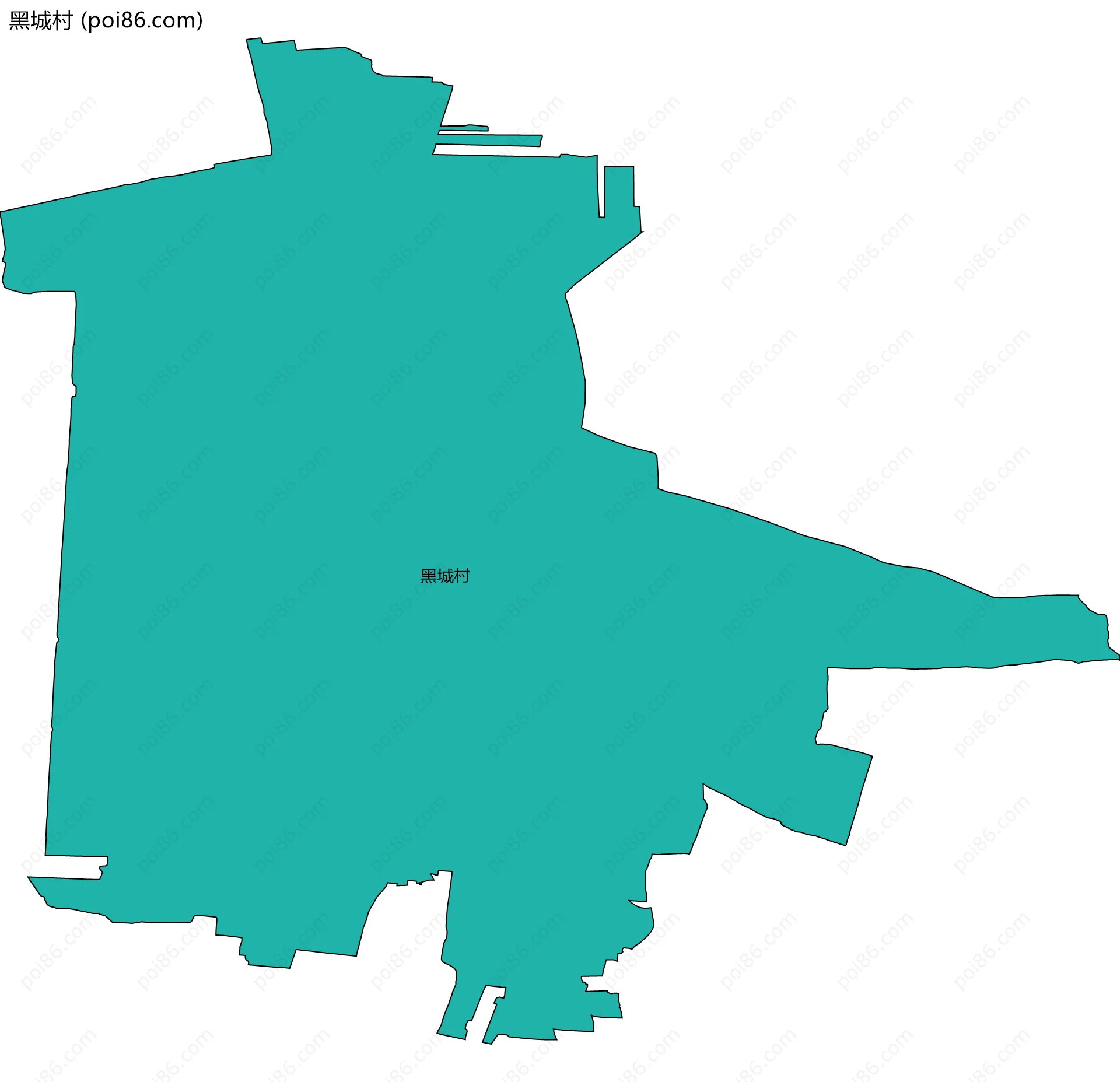 黑城村边界地图
