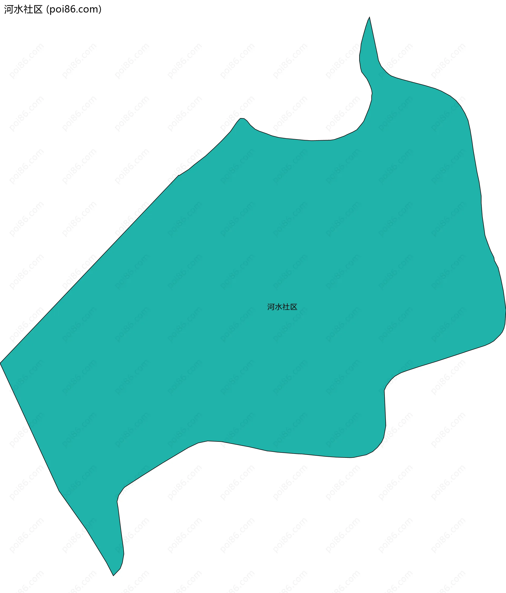 河水社区边界地图