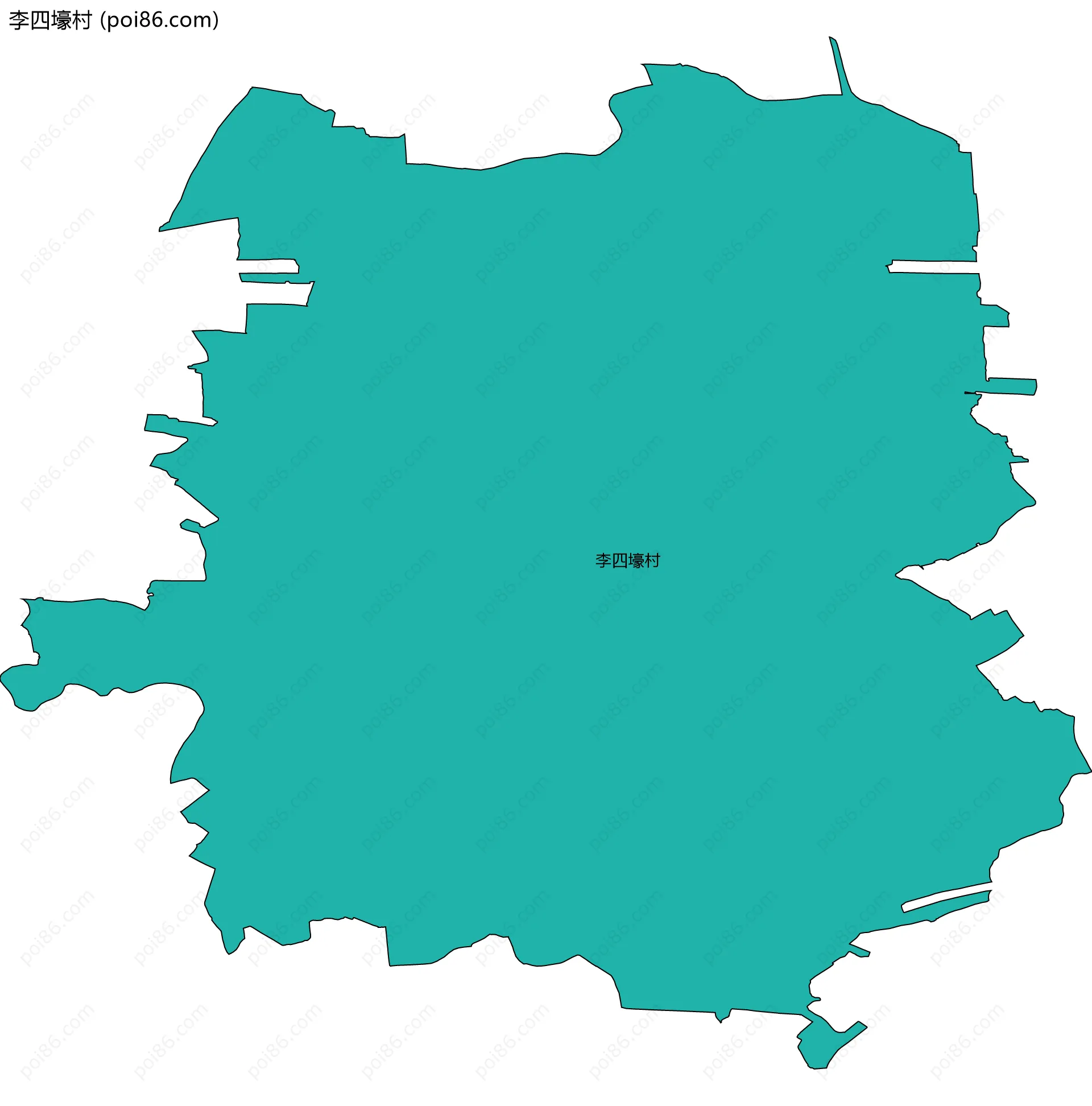 李四壕村边界地图