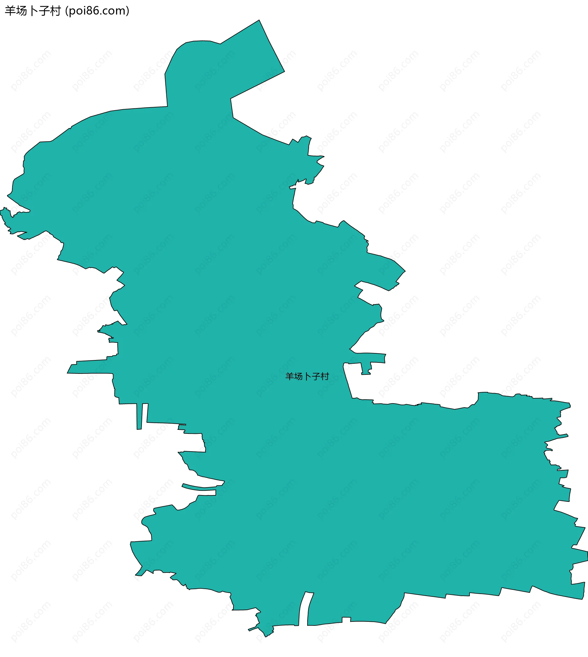 羊场卜子村边界地图