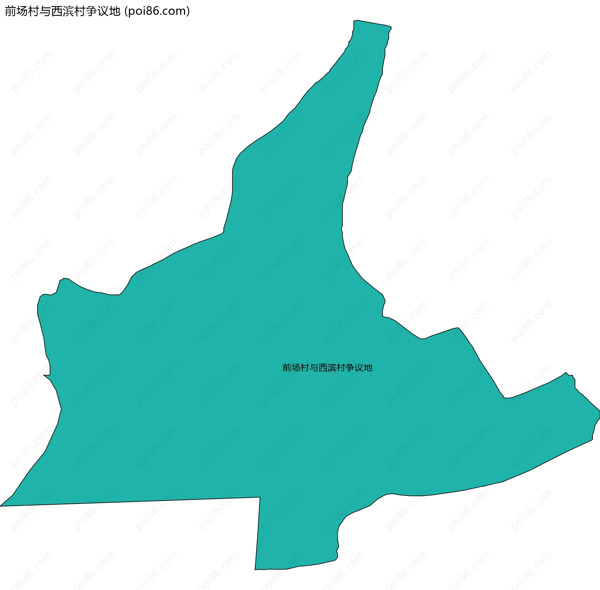 前场村与西滨村争议地边界地图