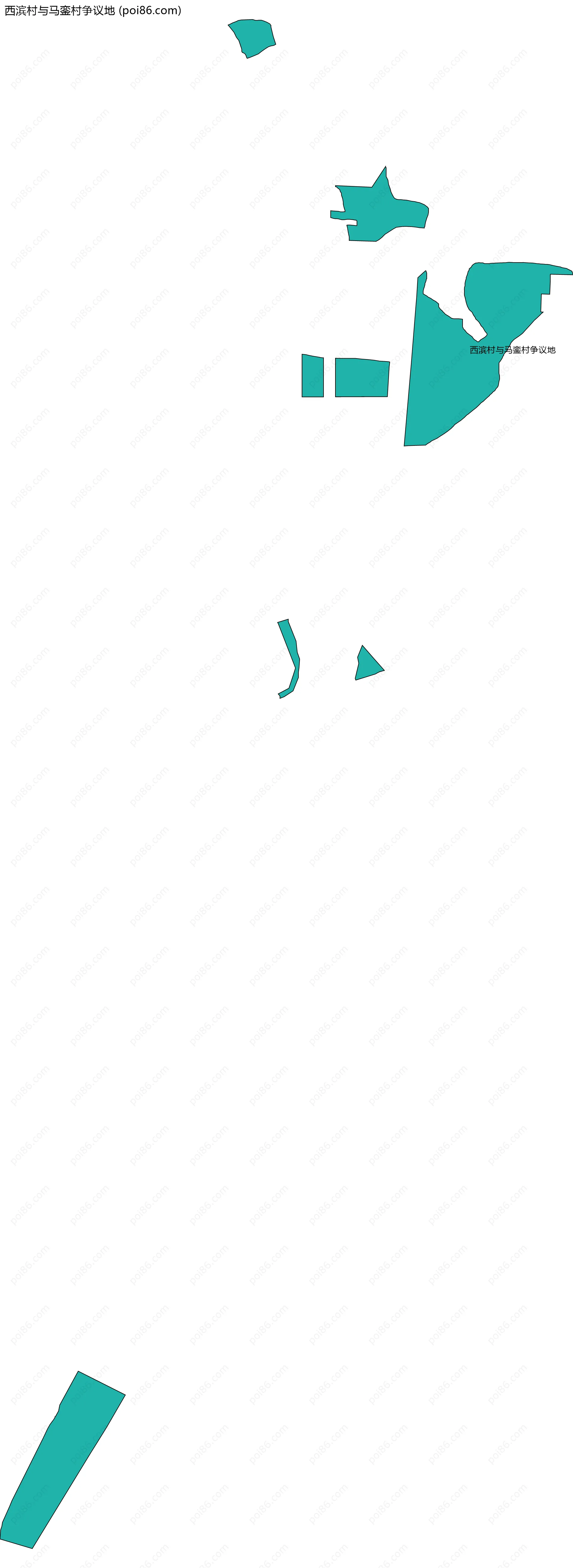 西滨村与马銮村争议地边界地图