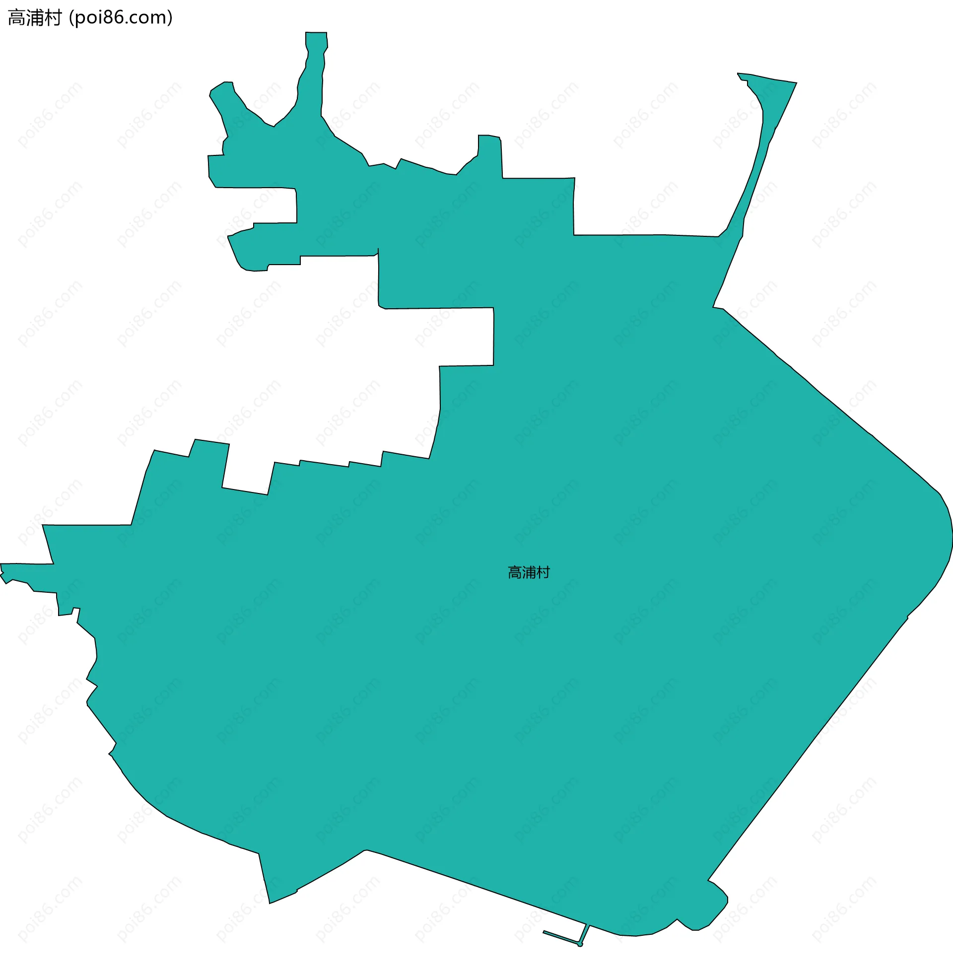 高浦村边界地图