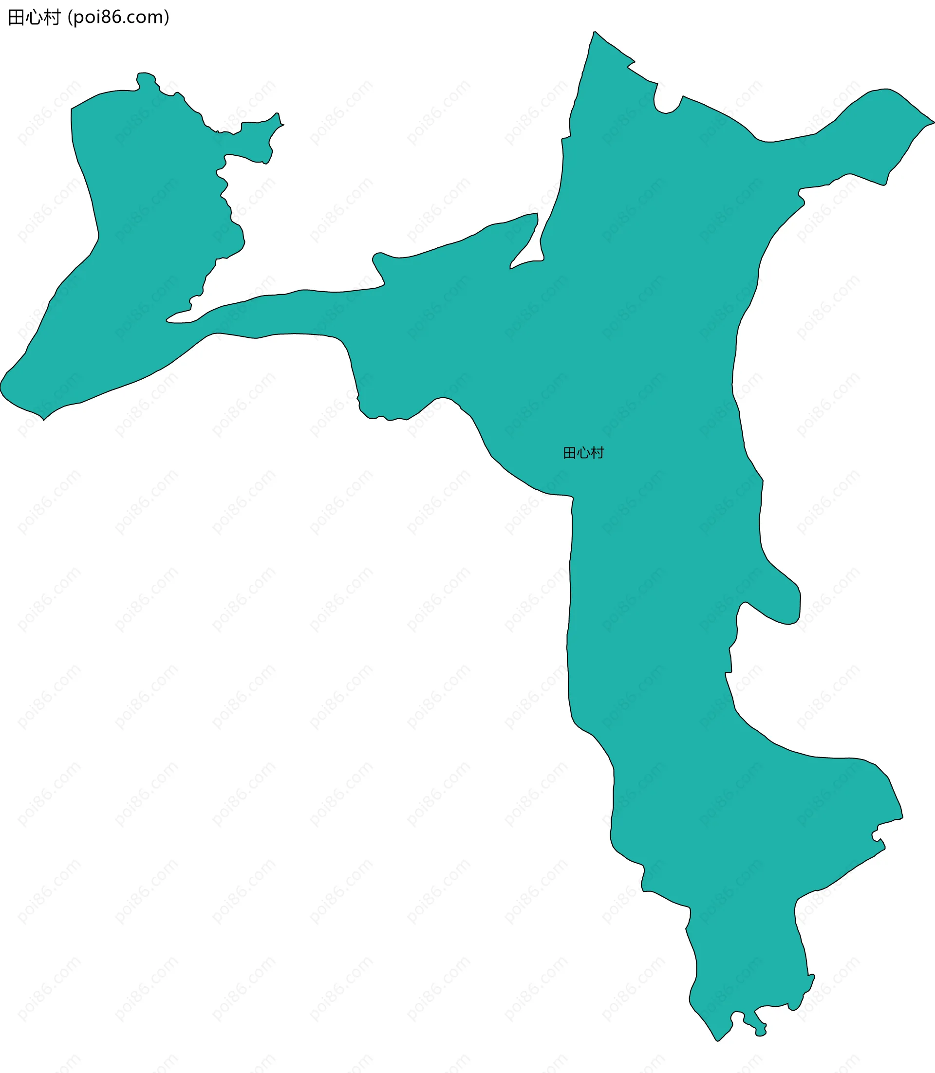 田心村边界地图