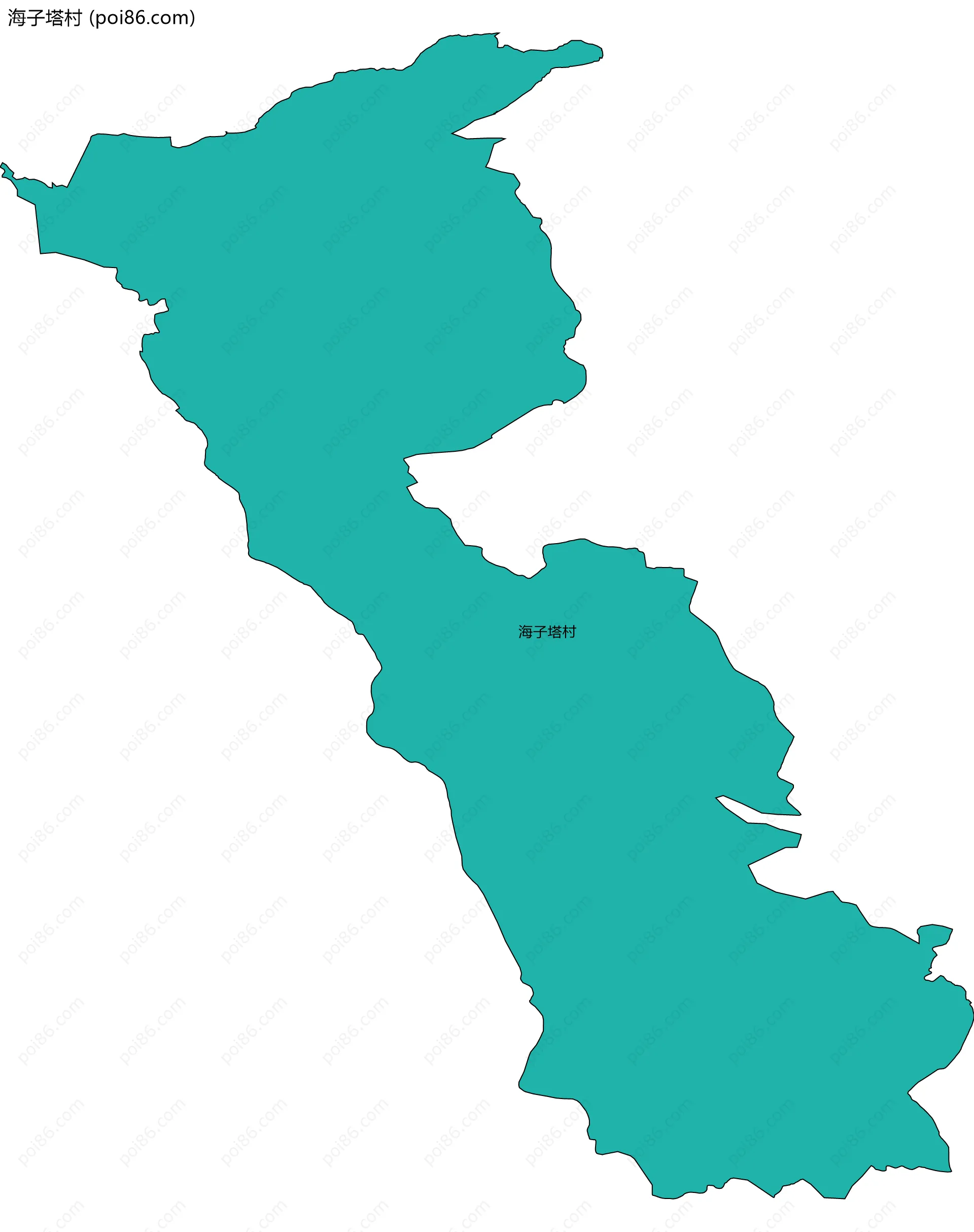 海子塔村边界地图