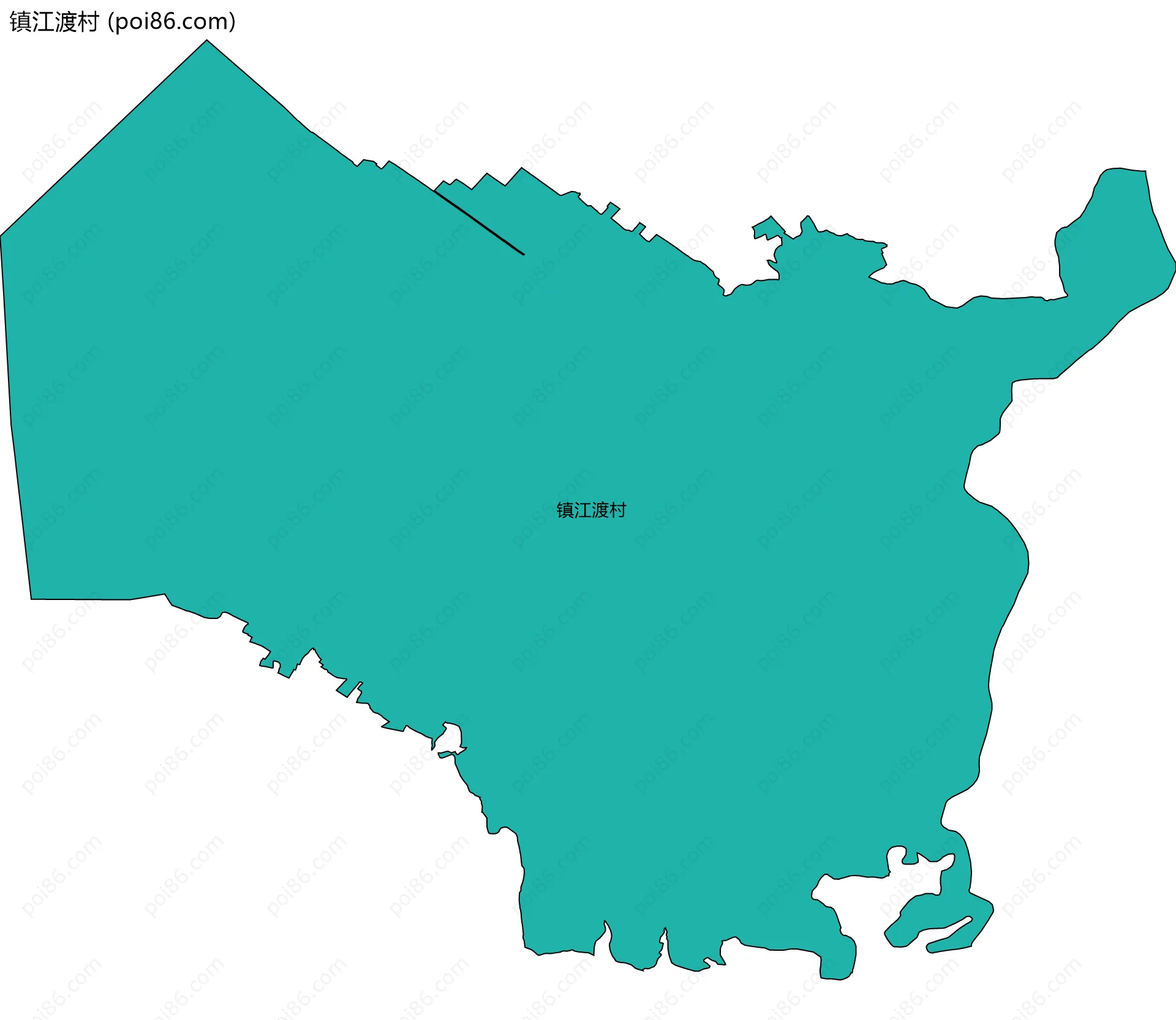 镇江渡村边界地图