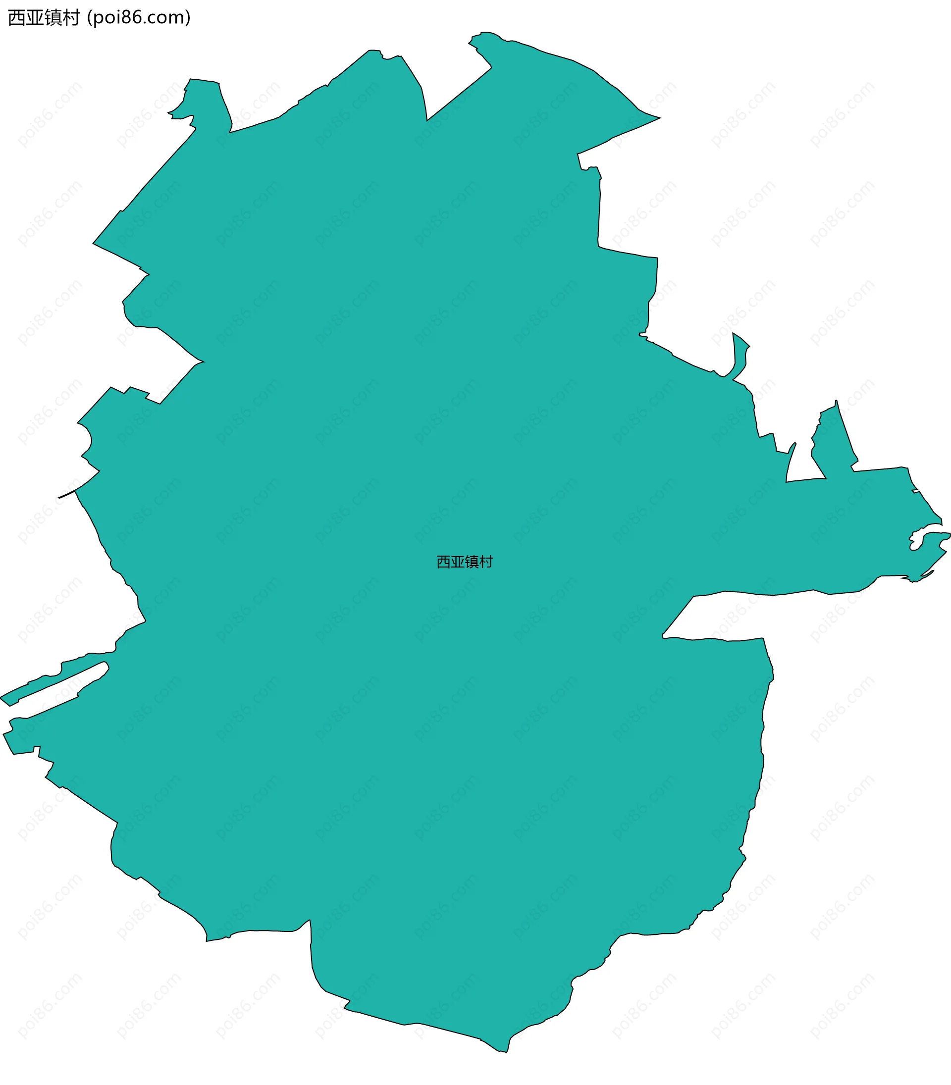 西亚镇村边界地图