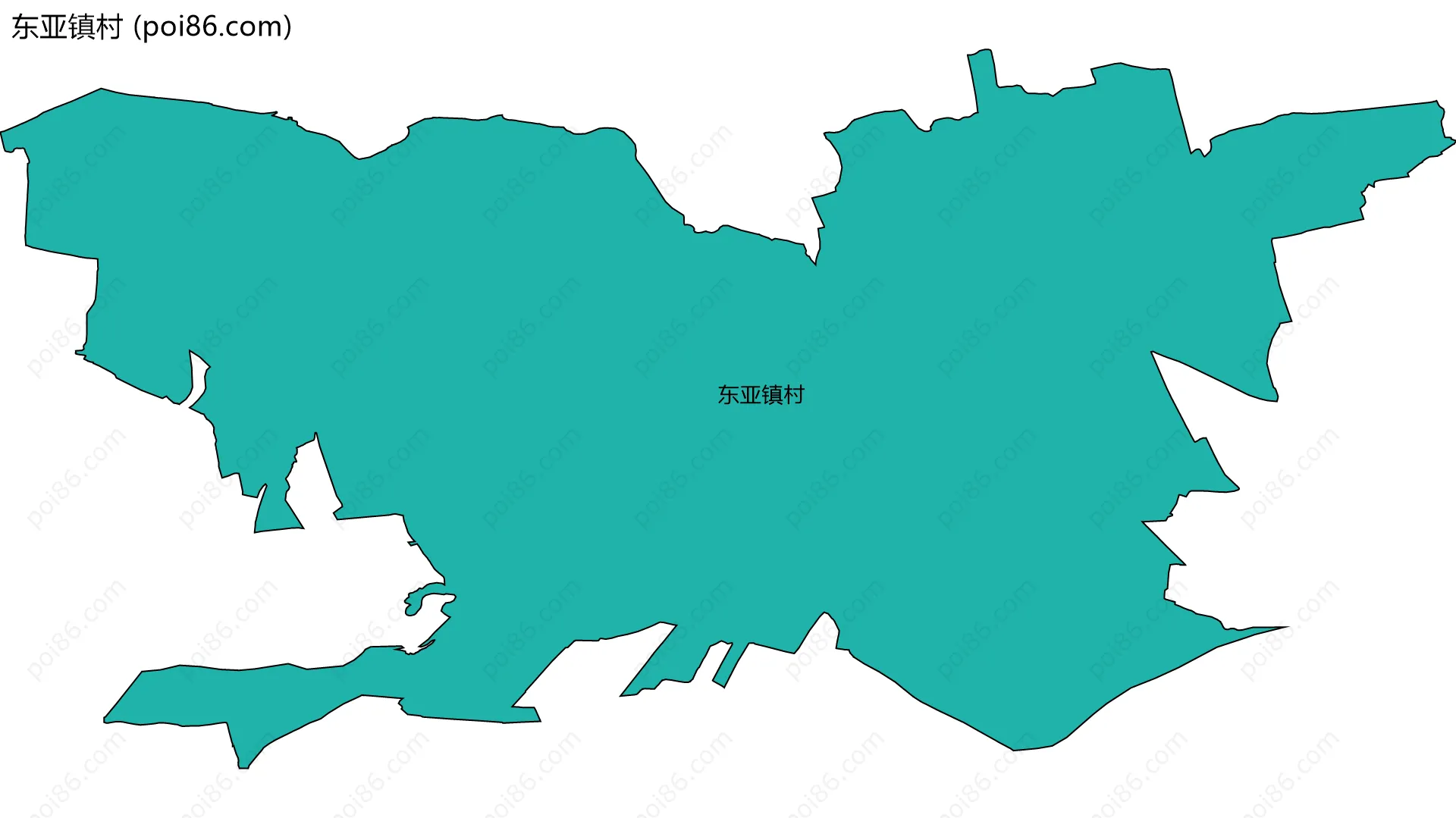 东亚镇村边界地图