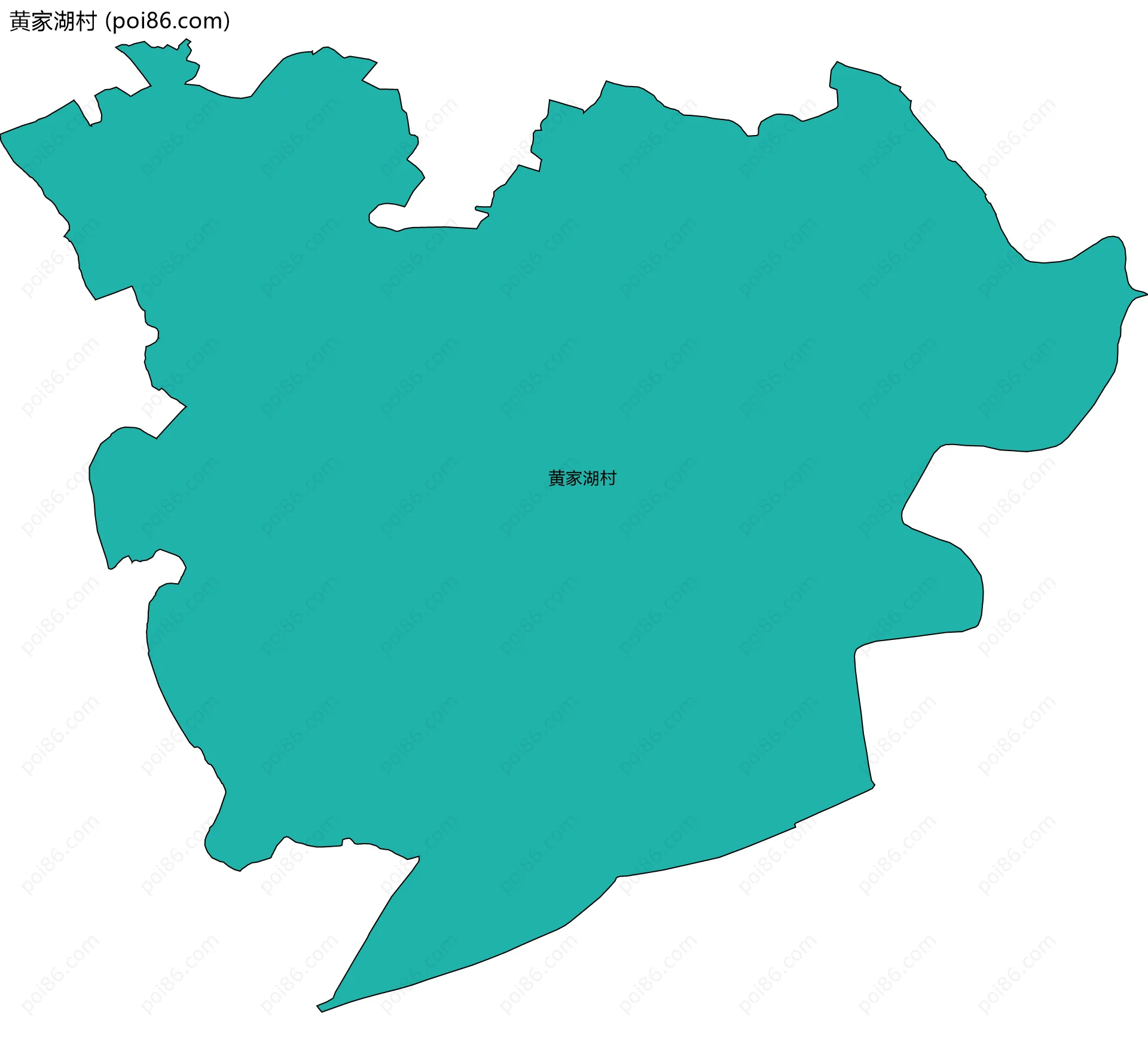 黄家湖村边界地图
