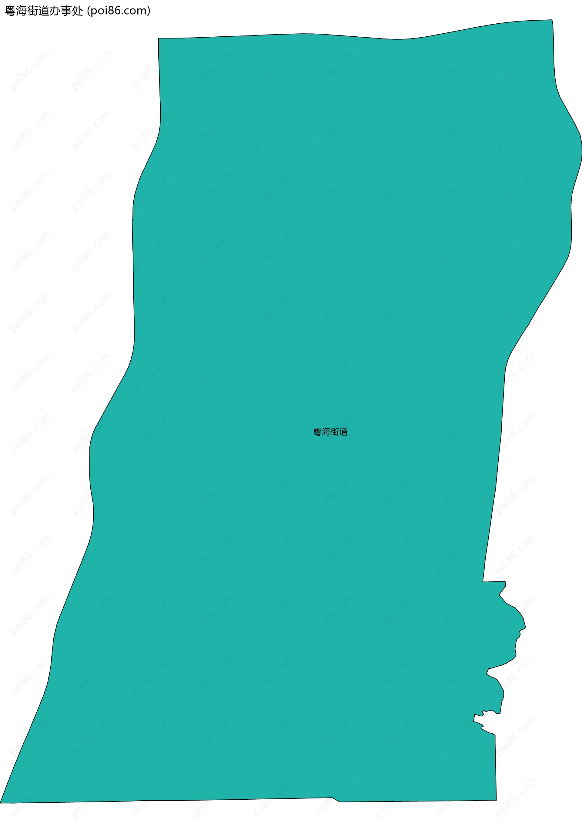 粤海街道办事处边界地图(五级行政区划)
