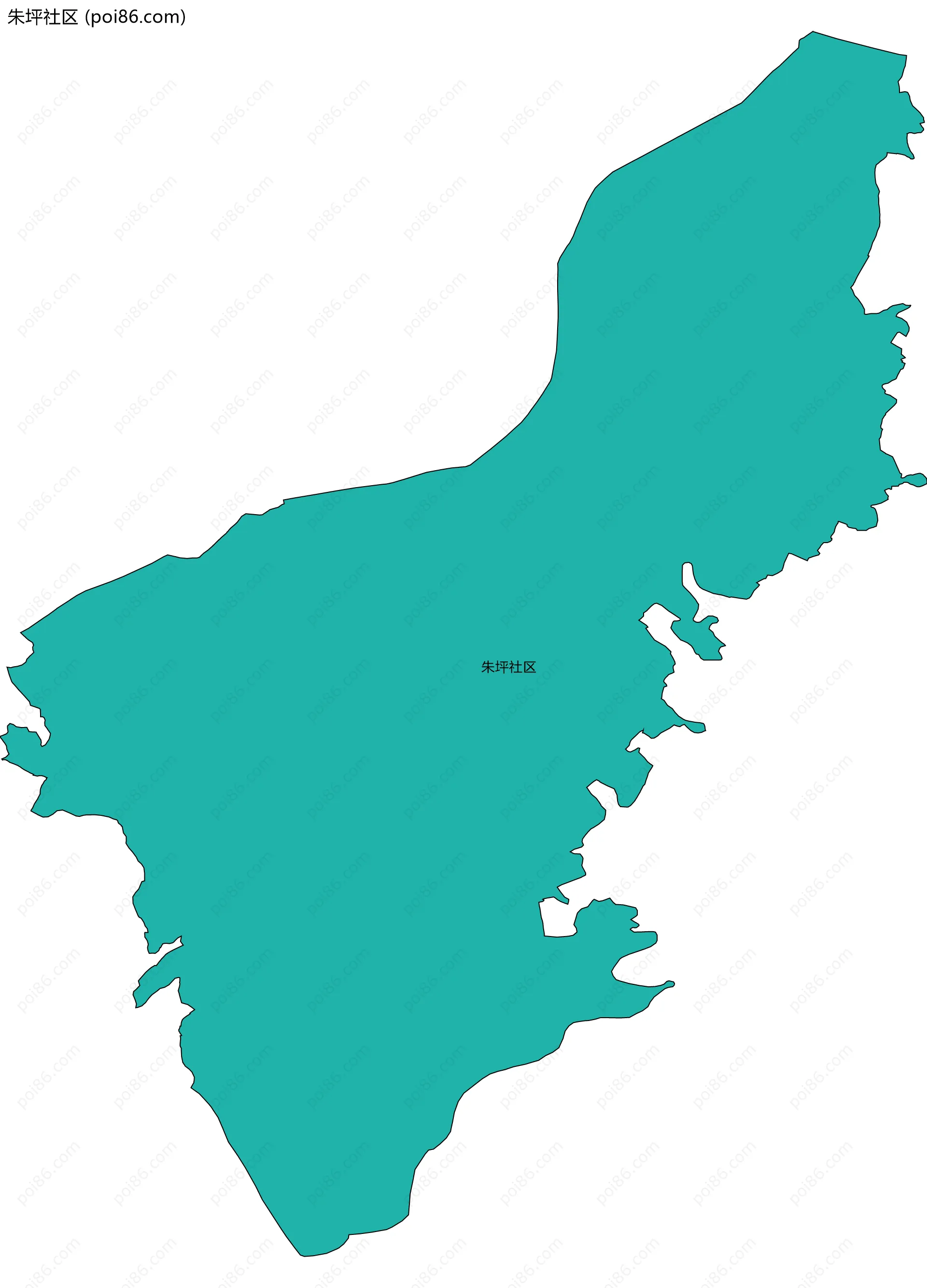 朱坪社区边界地图