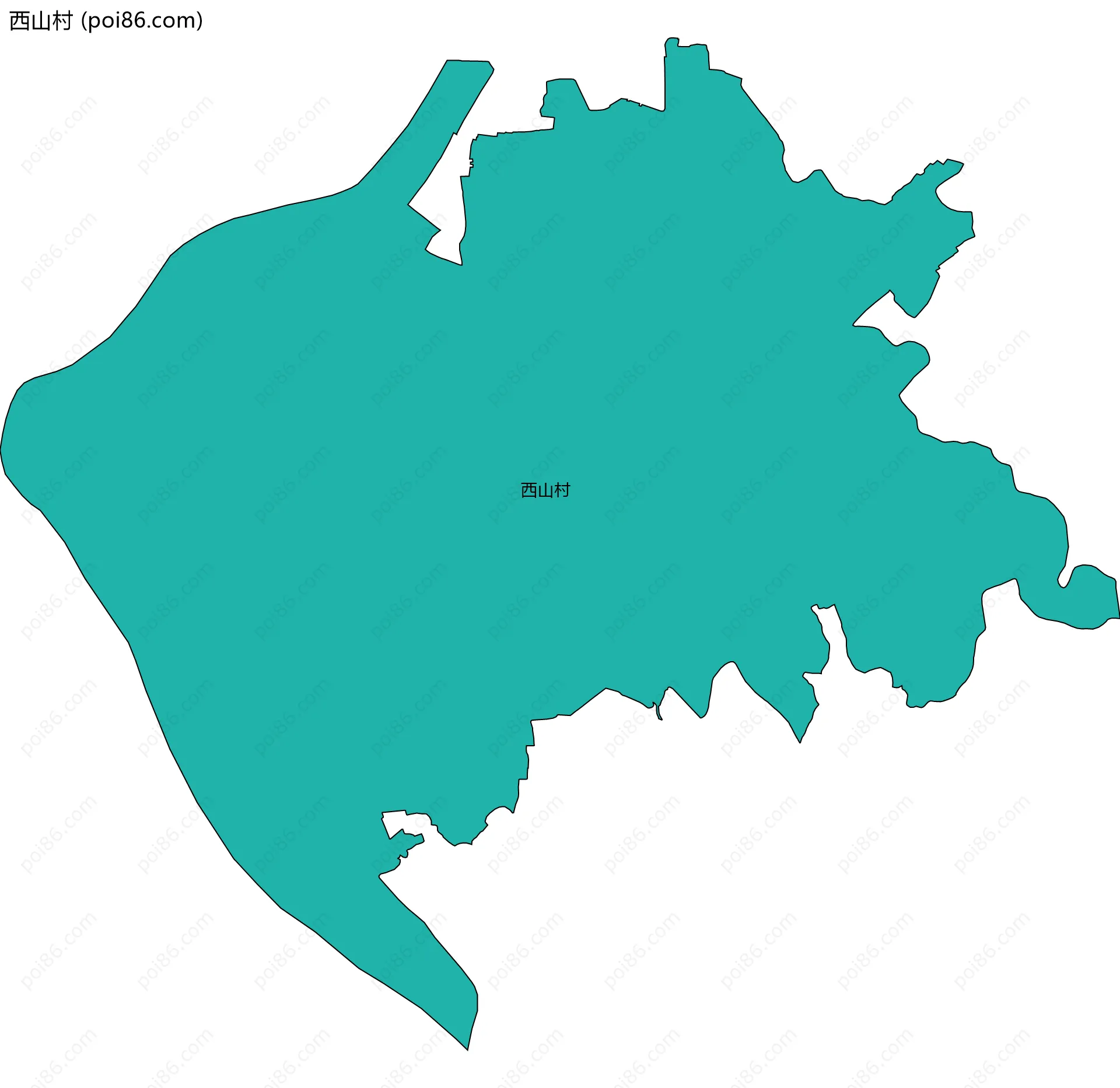 西山村边界地图