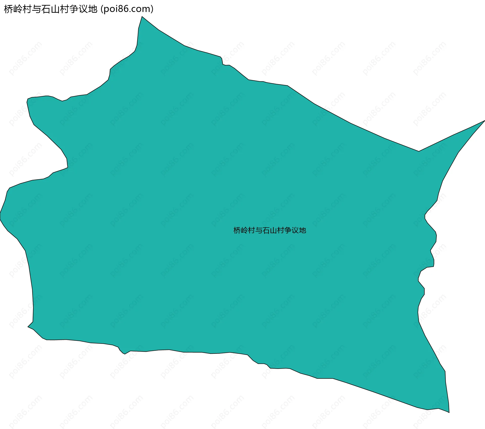 桥岭村与石山村争议地边界地图
