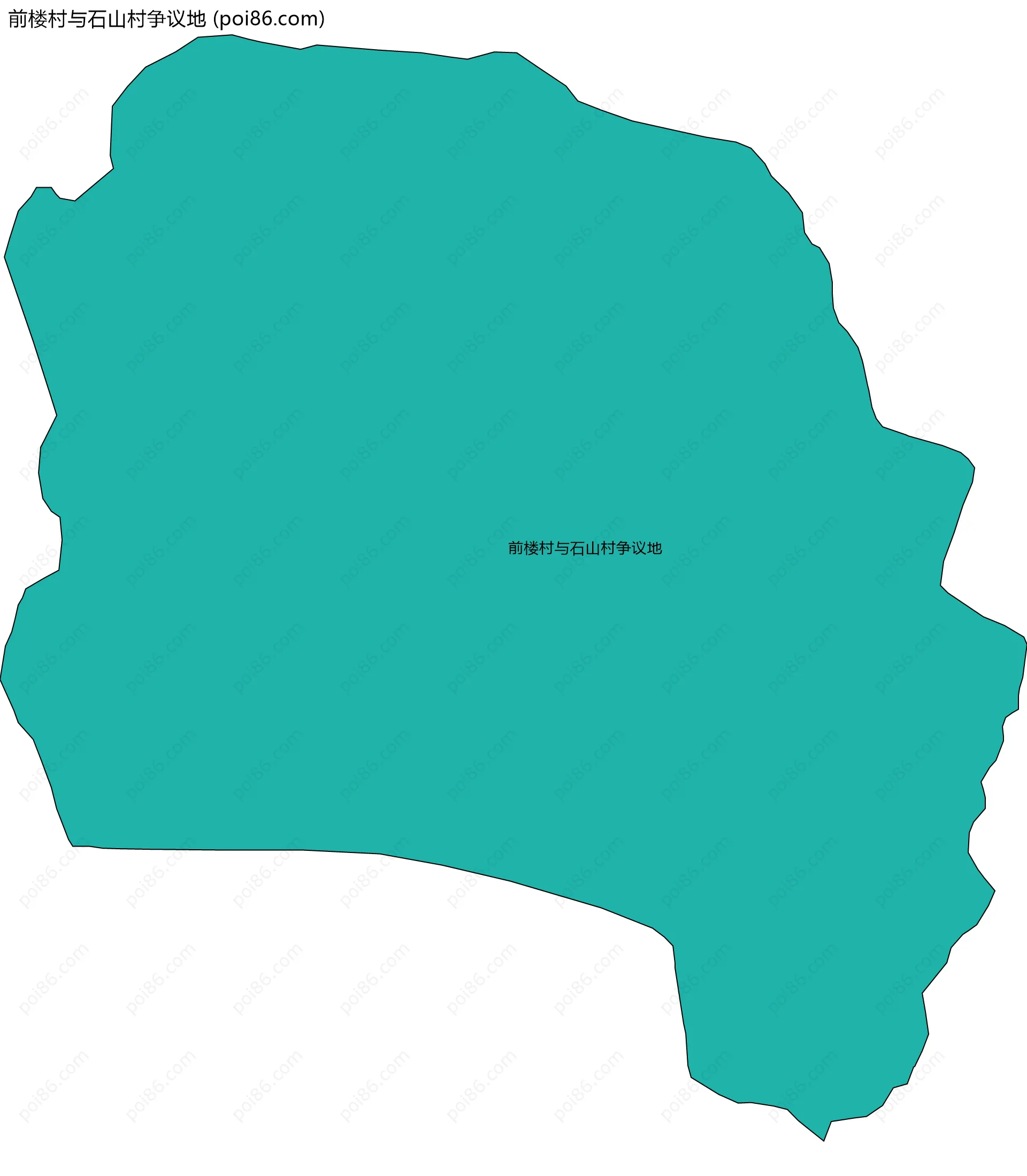 前楼村与石山村争议地边界地图