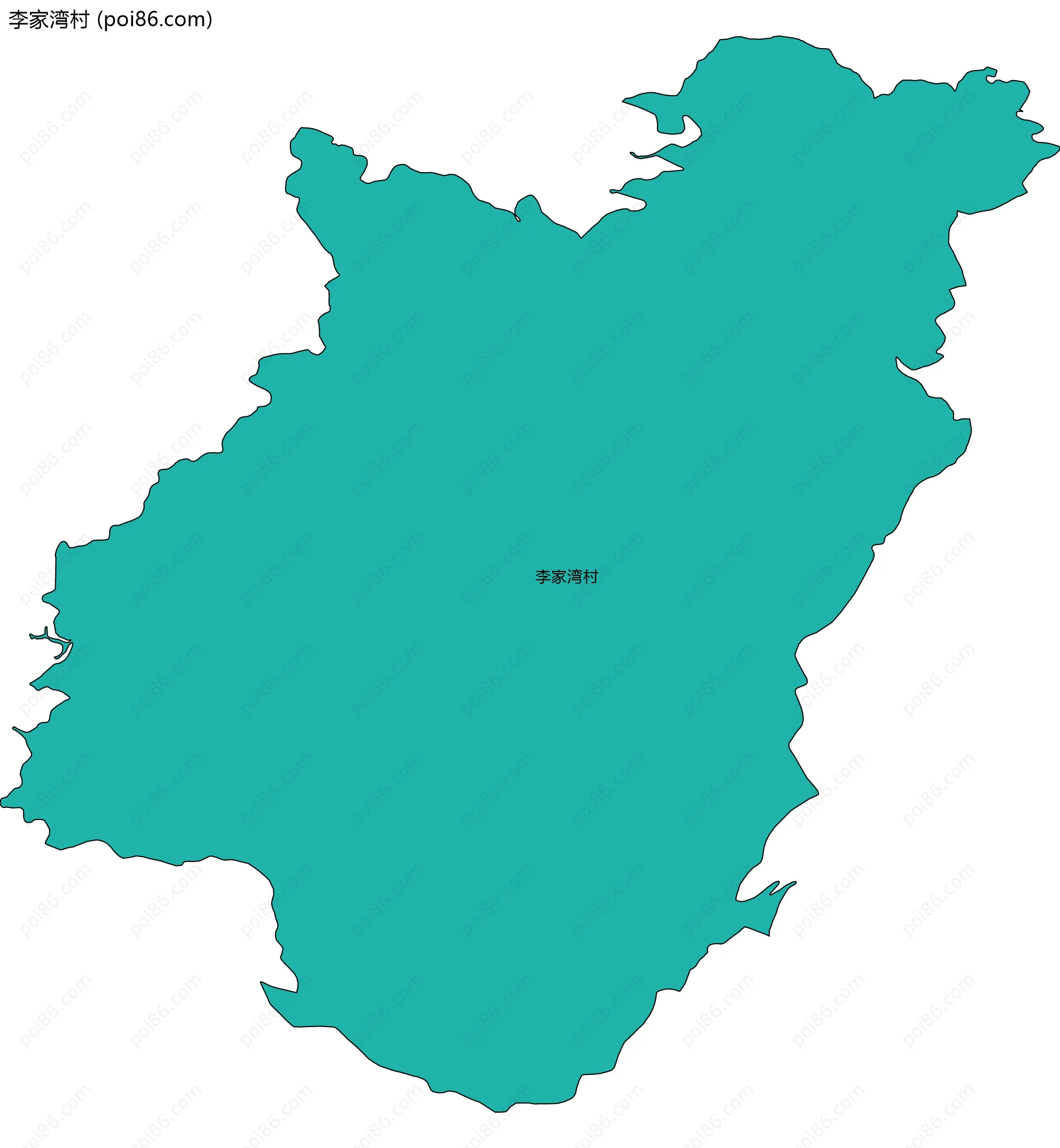 李家湾村边界地图