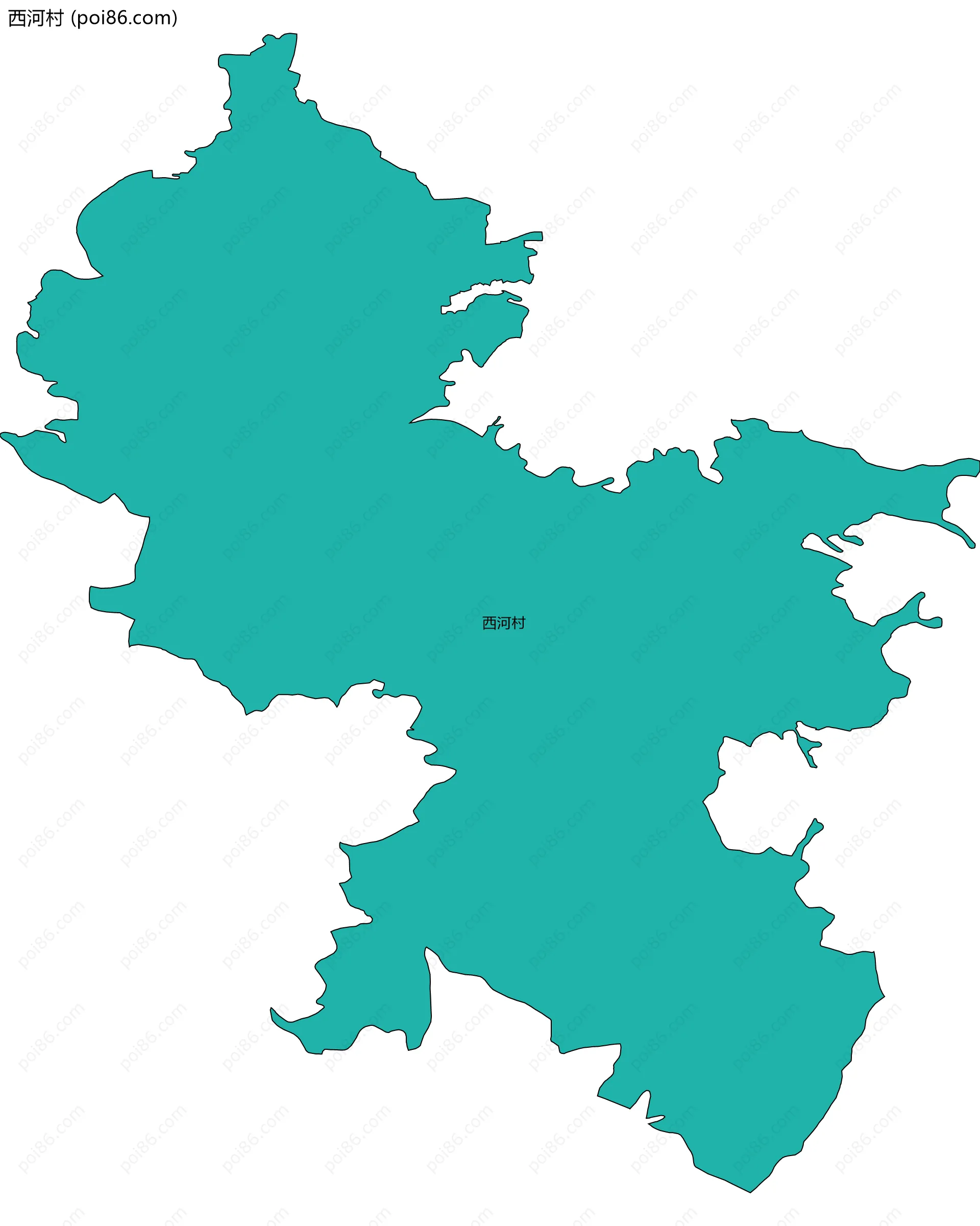 西河村边界地图