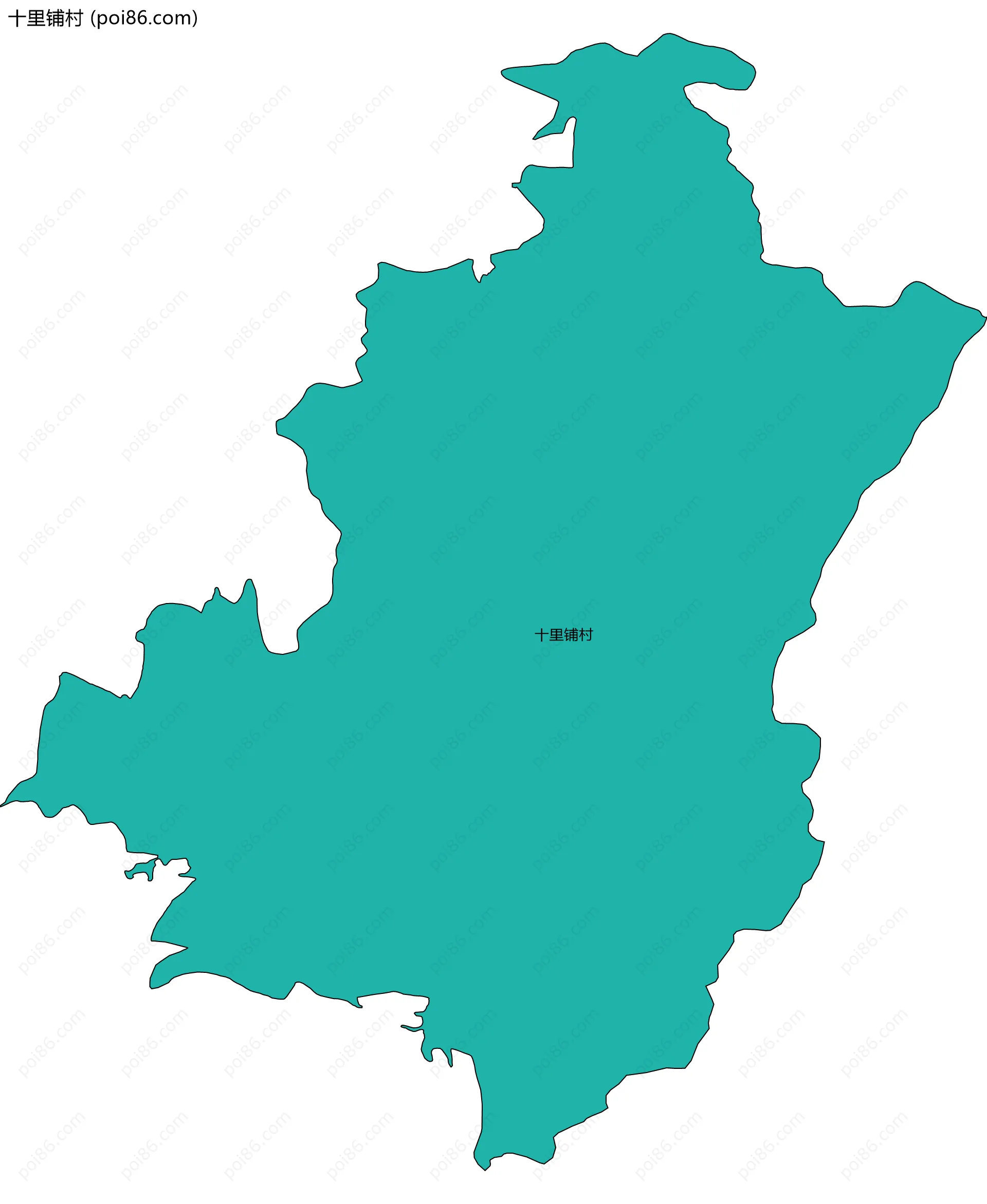 十里铺村边界地图