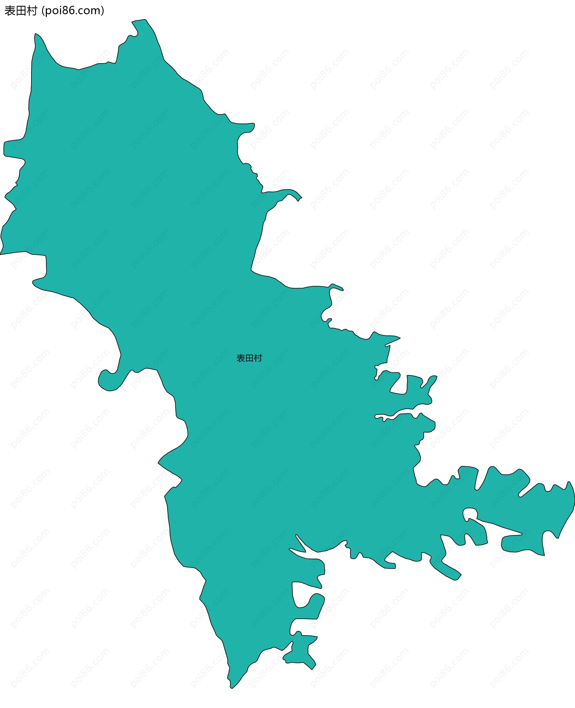 表田村边界地图