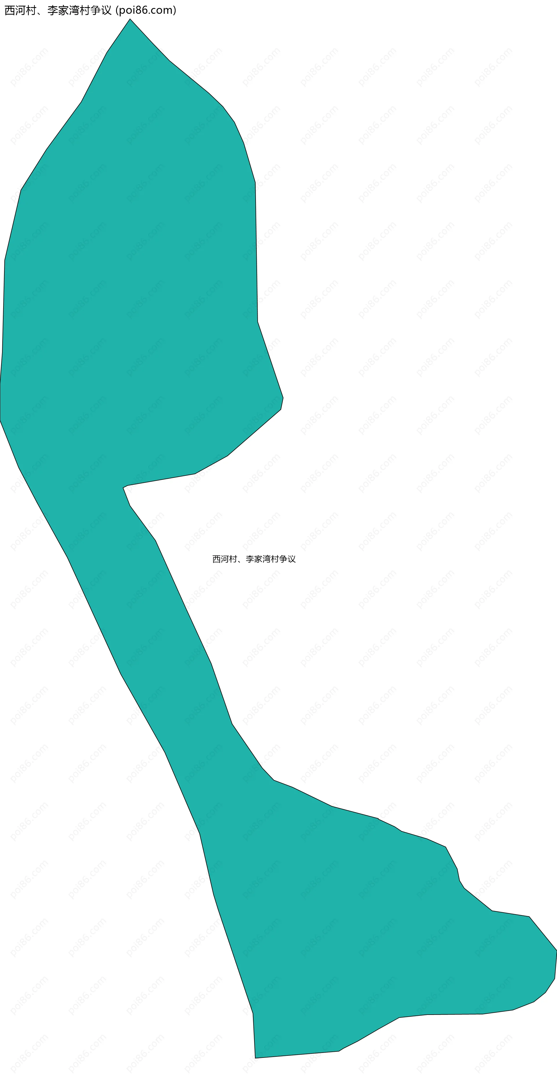 西河村、李家湾村争议边界地图