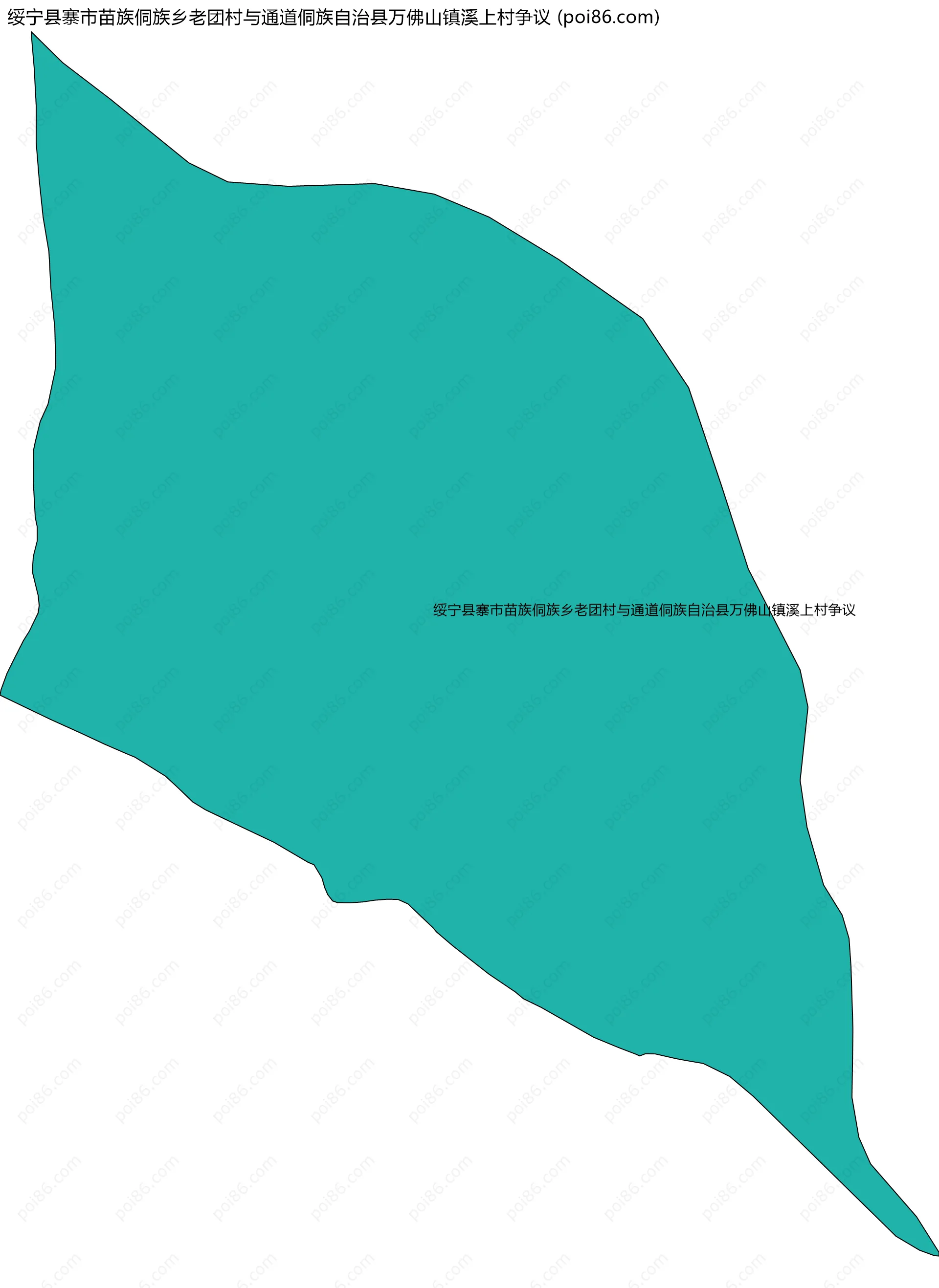 绥宁县寨市苗族侗族乡老团村与通道侗族自治县万佛山镇溪上村争议边界地图
