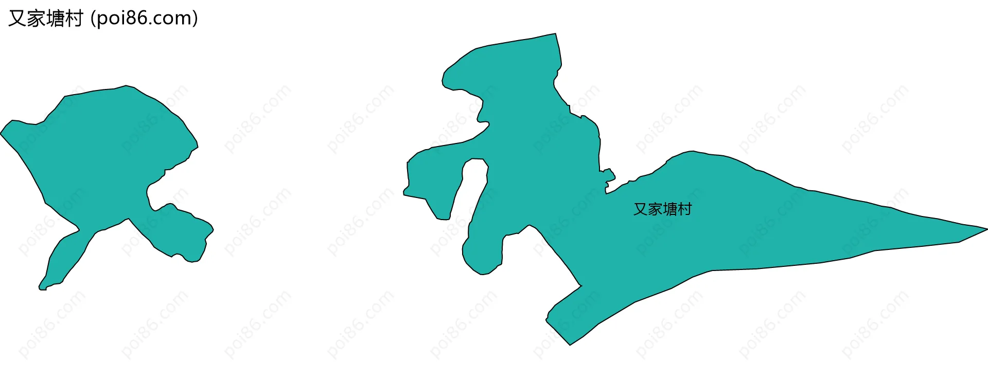 又家塘村边界地图