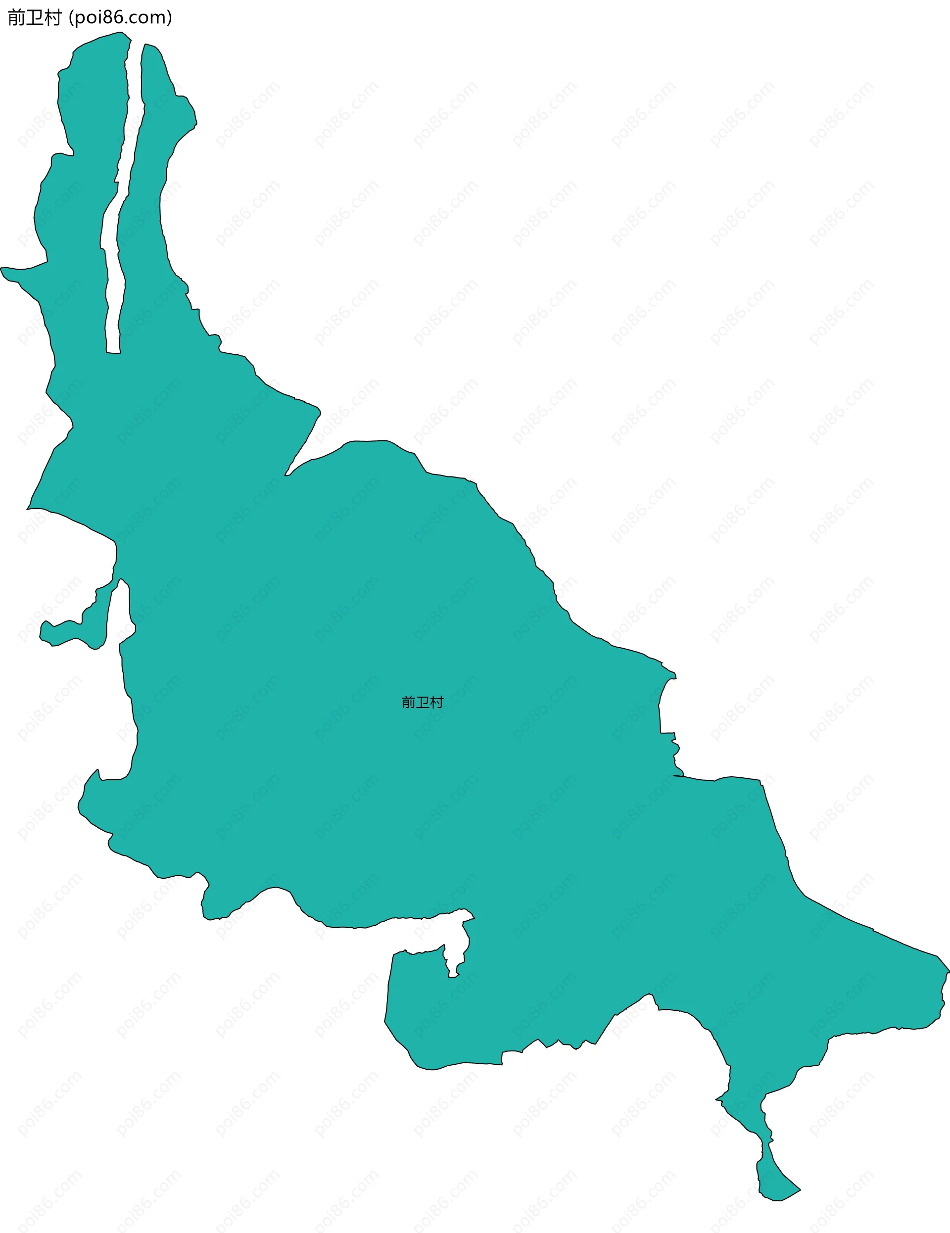 前卫村边界地图