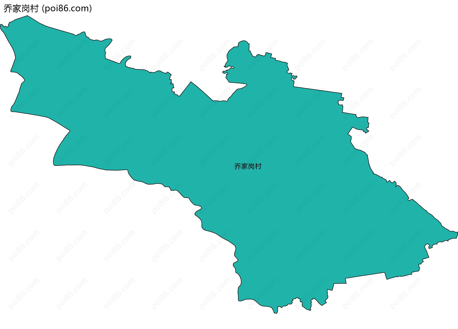 乔家岗村边界地图