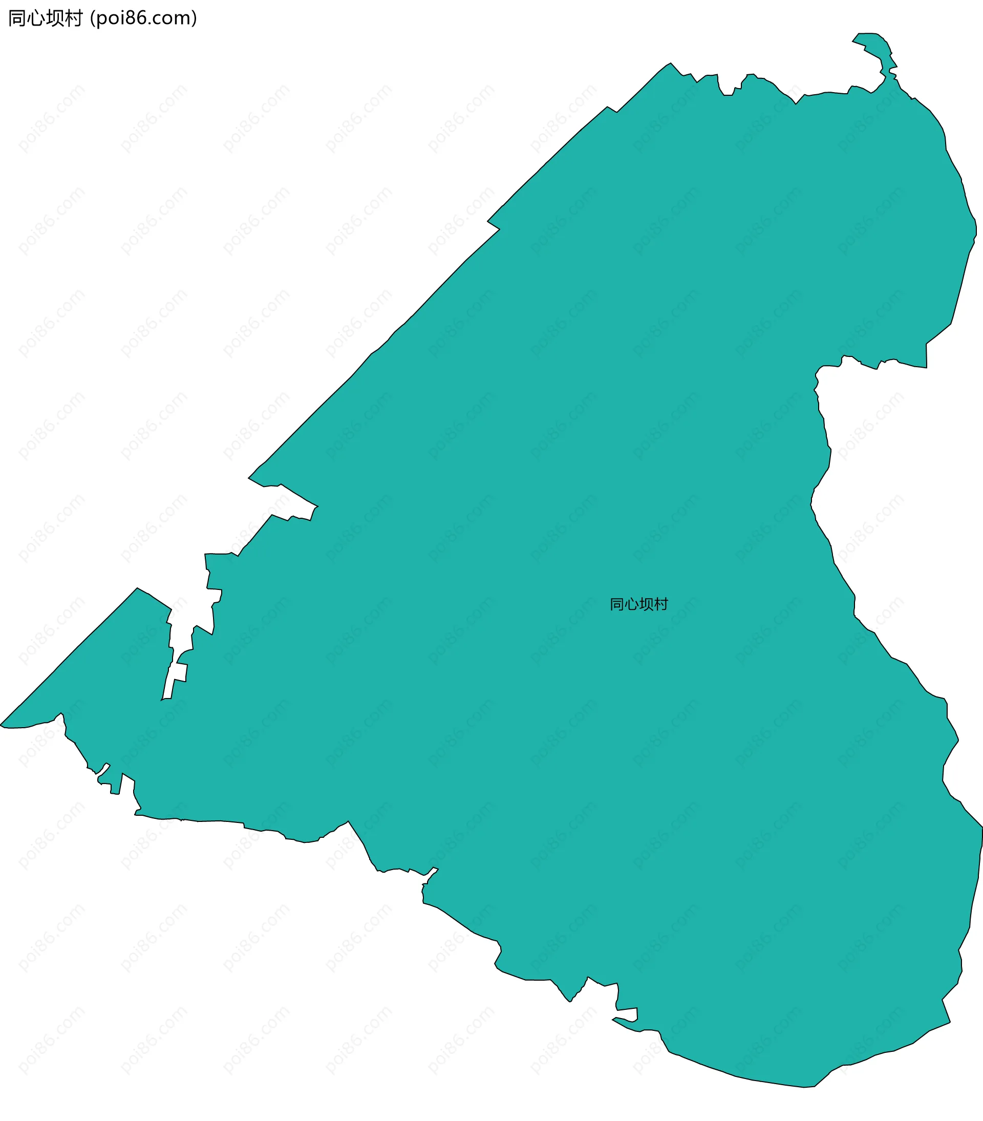 同心坝村边界地图