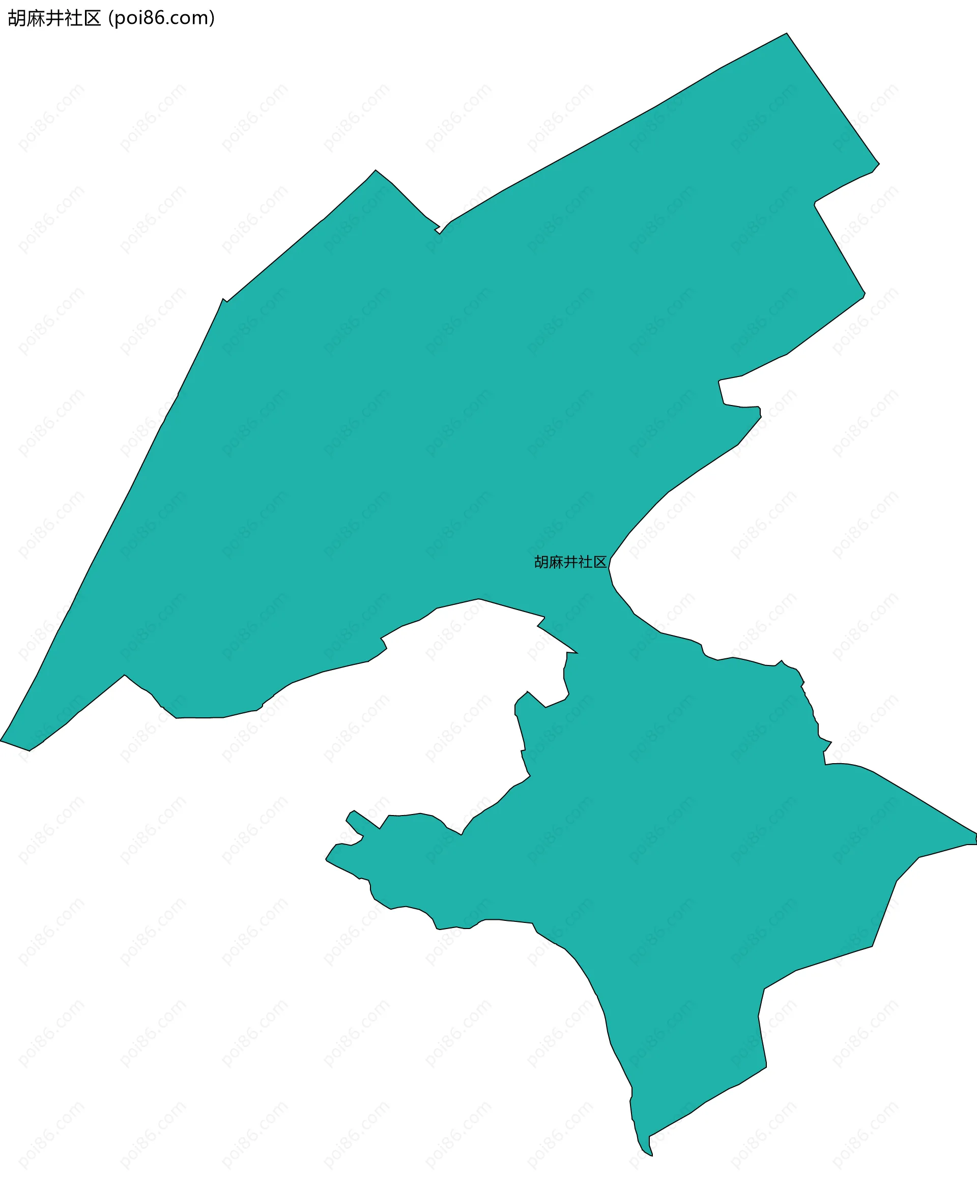 胡麻井社区边界地图