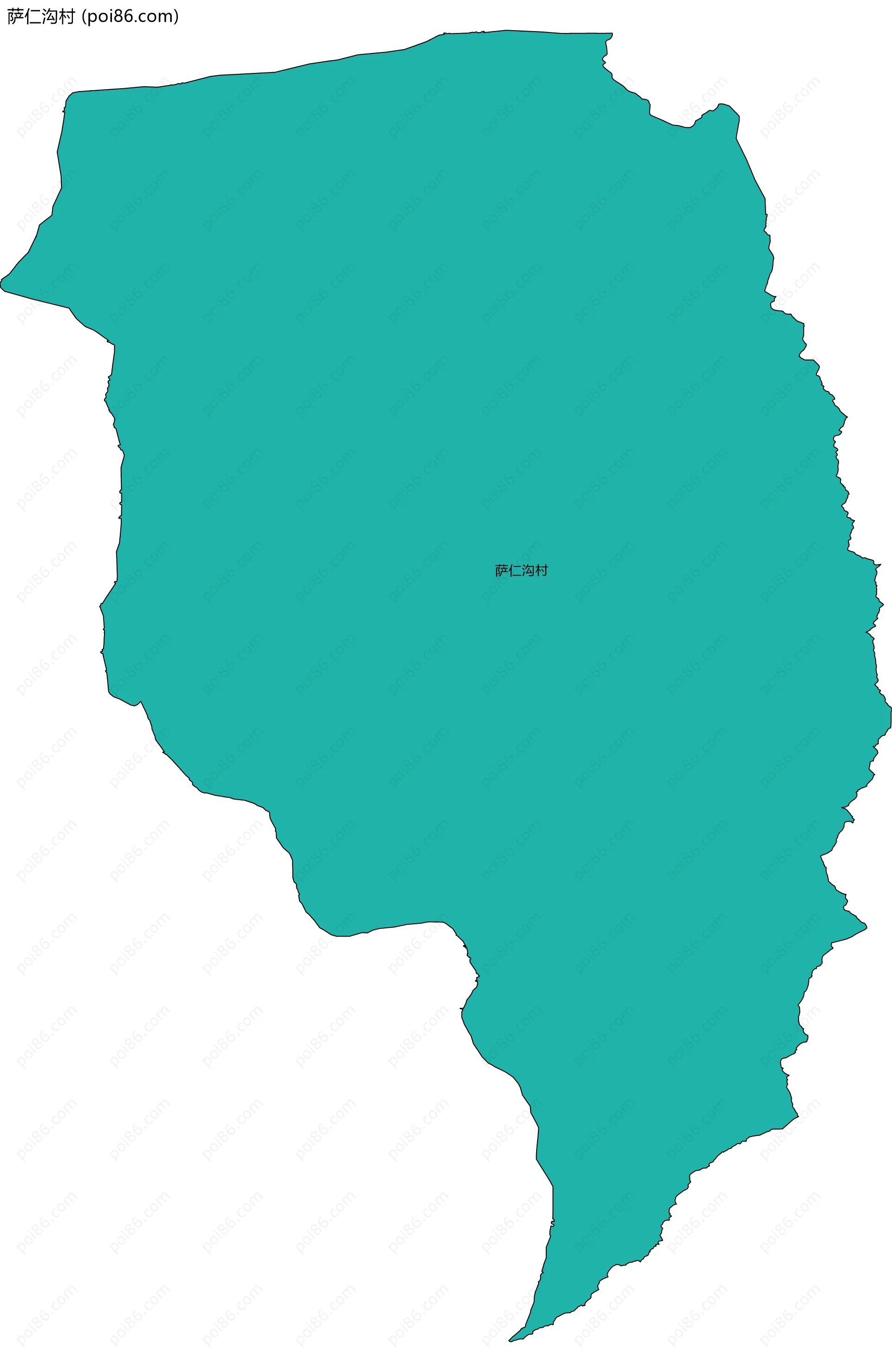 萨仁沟村边界地图