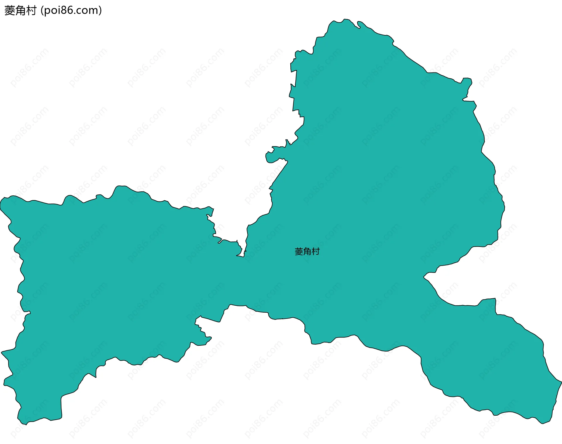 菱角村边界地图