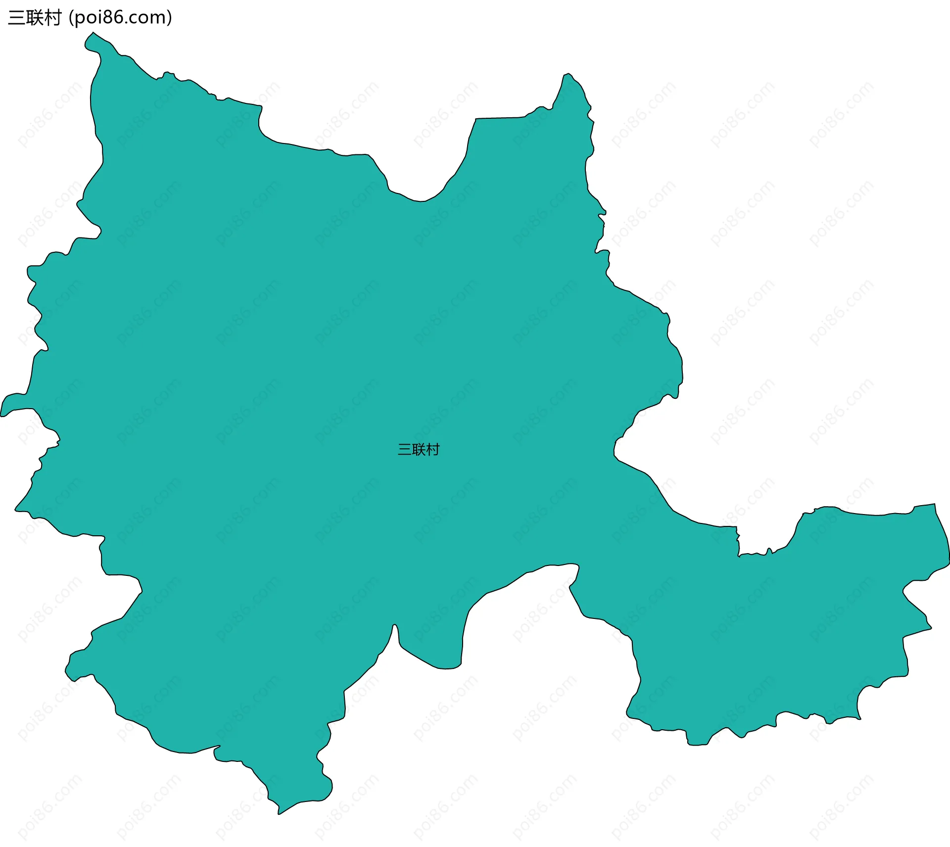 三联村边界地图