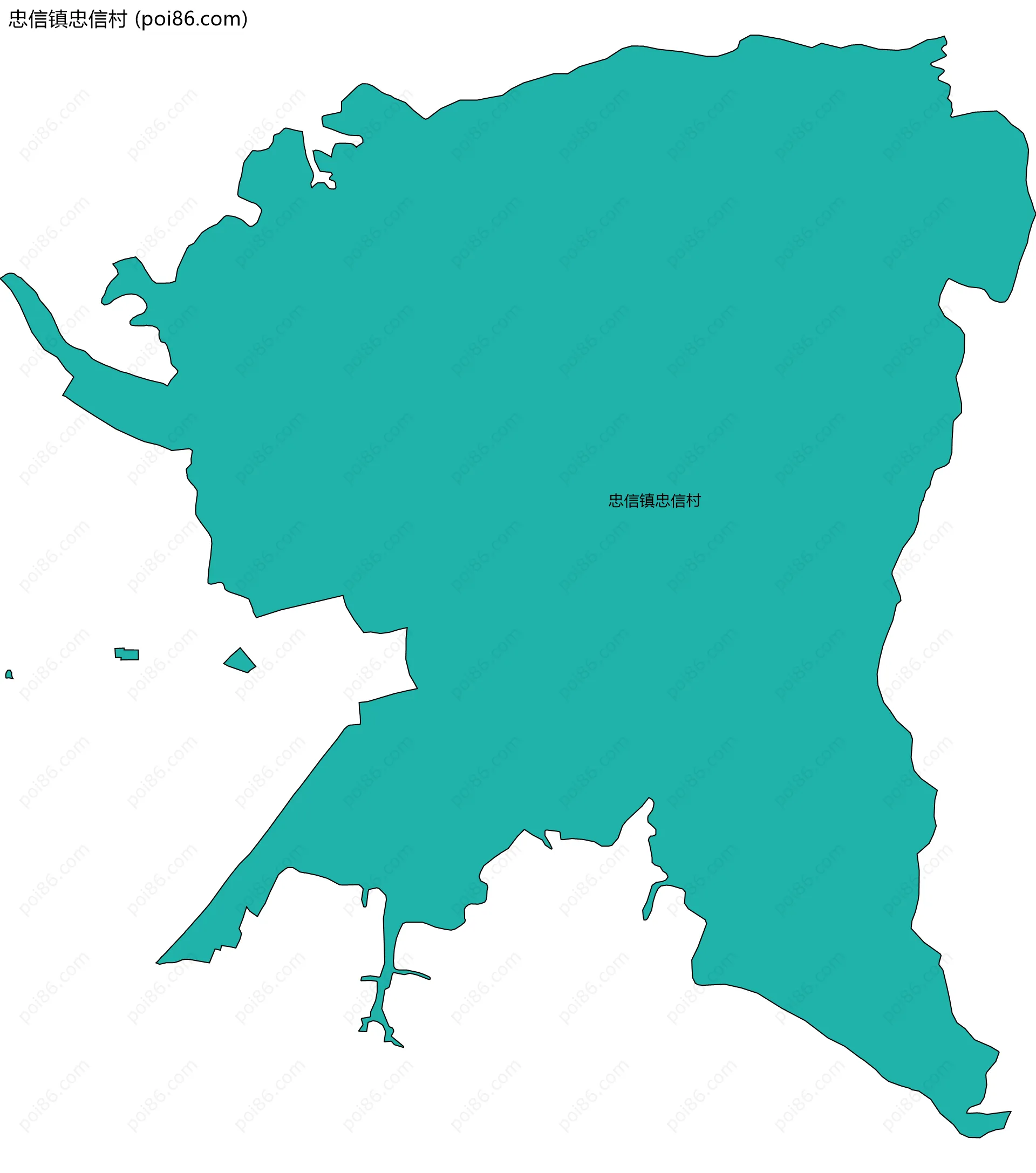 忠信镇忠信村边界地图