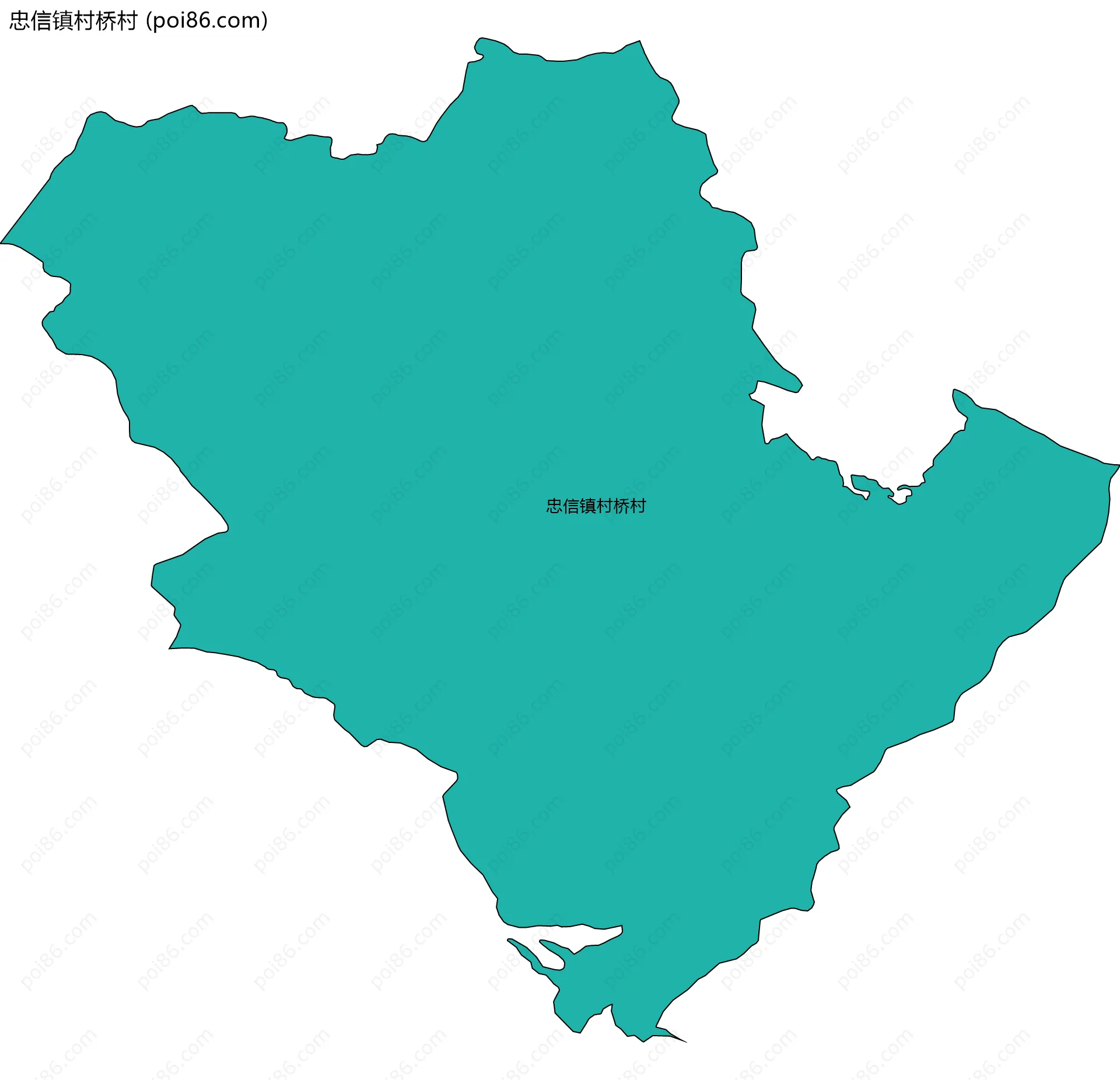 忠信镇村桥村边界地图