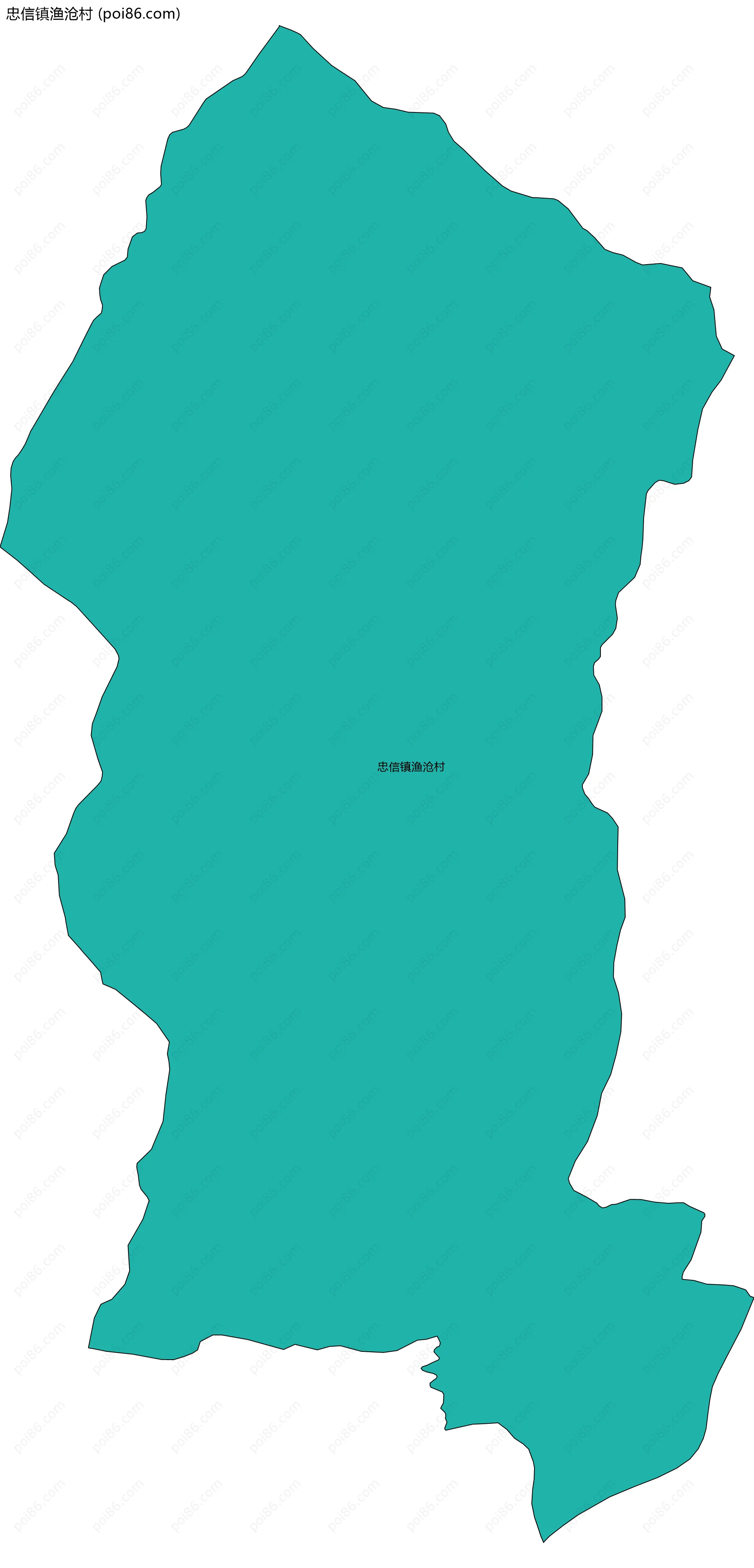 忠信镇渔沧村边界地图