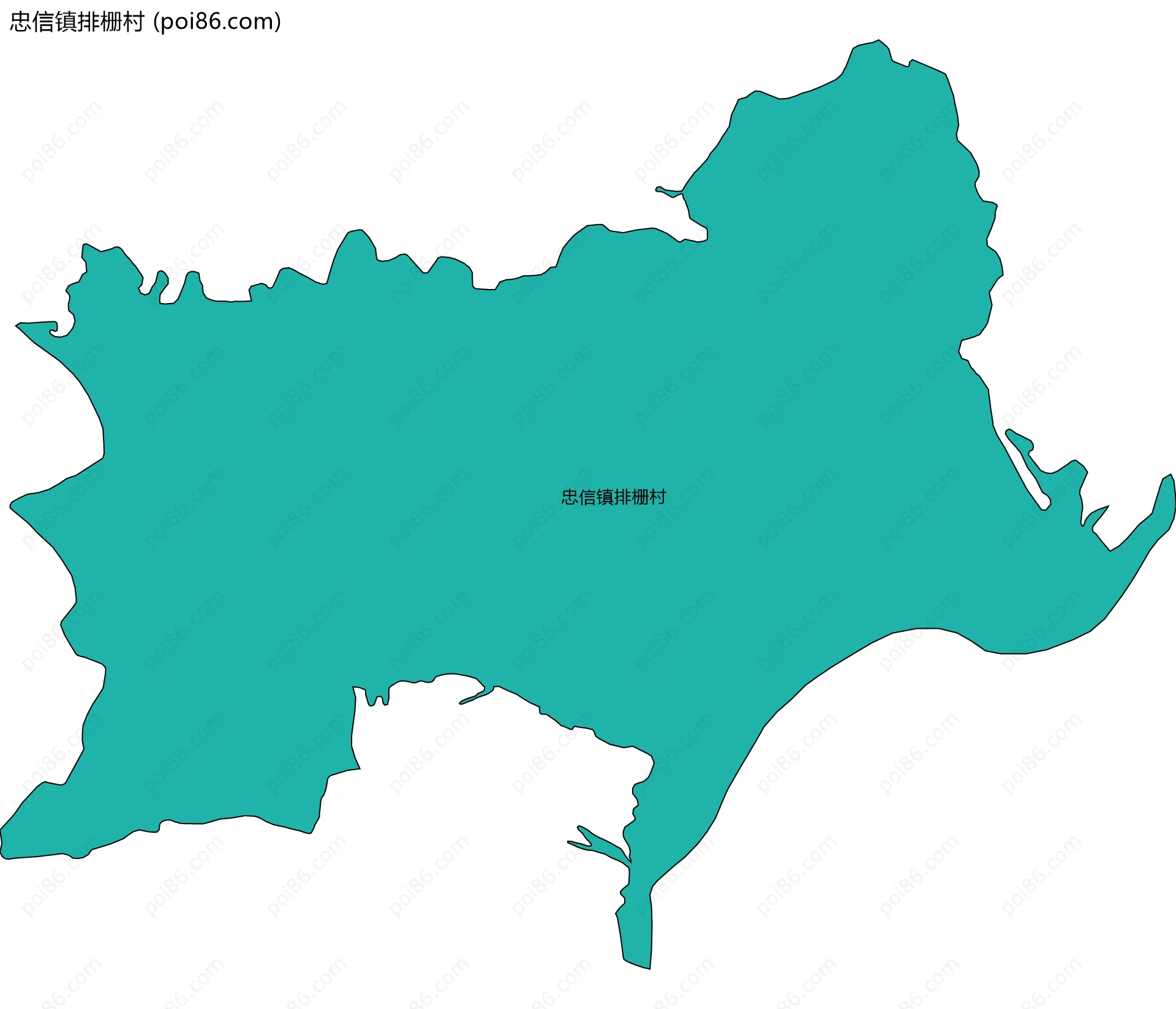 忠信镇排栅村边界地图