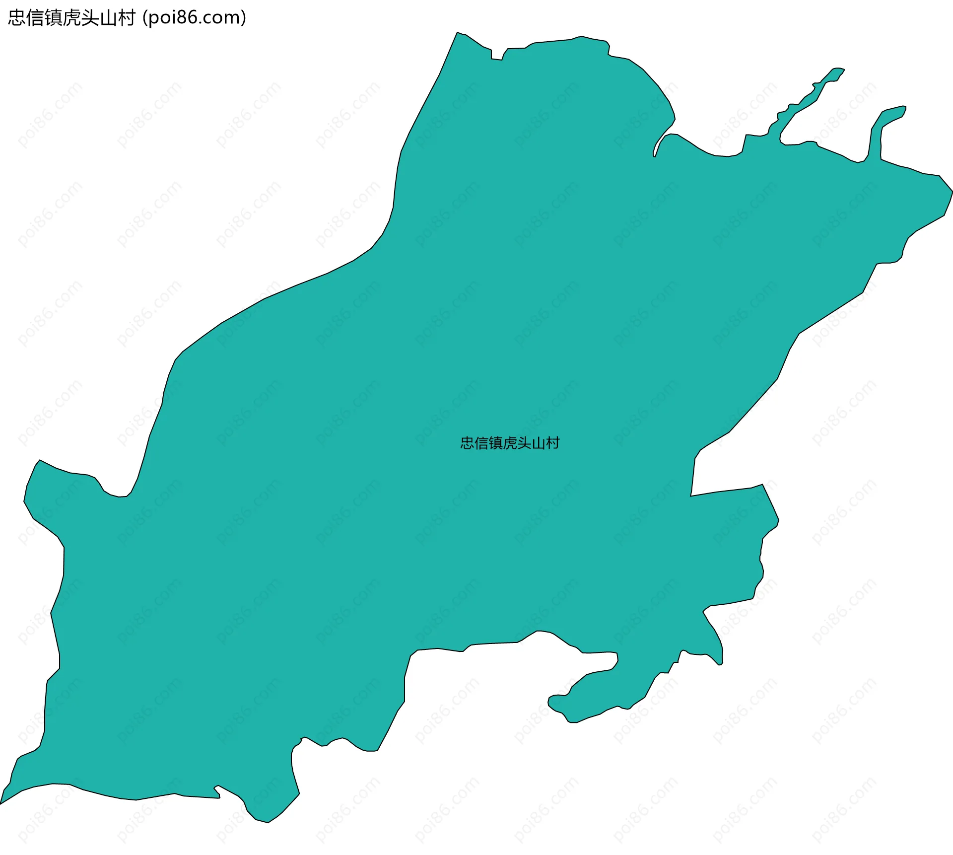 忠信镇虎头山村边界地图