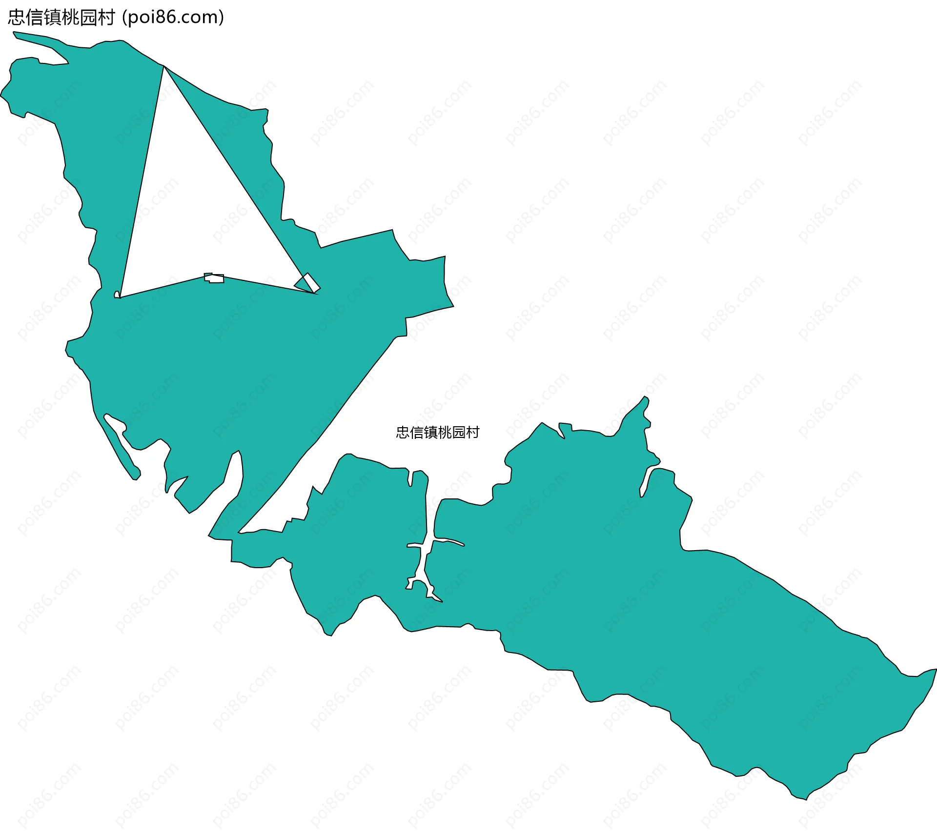 忠信镇桃园村边界地图