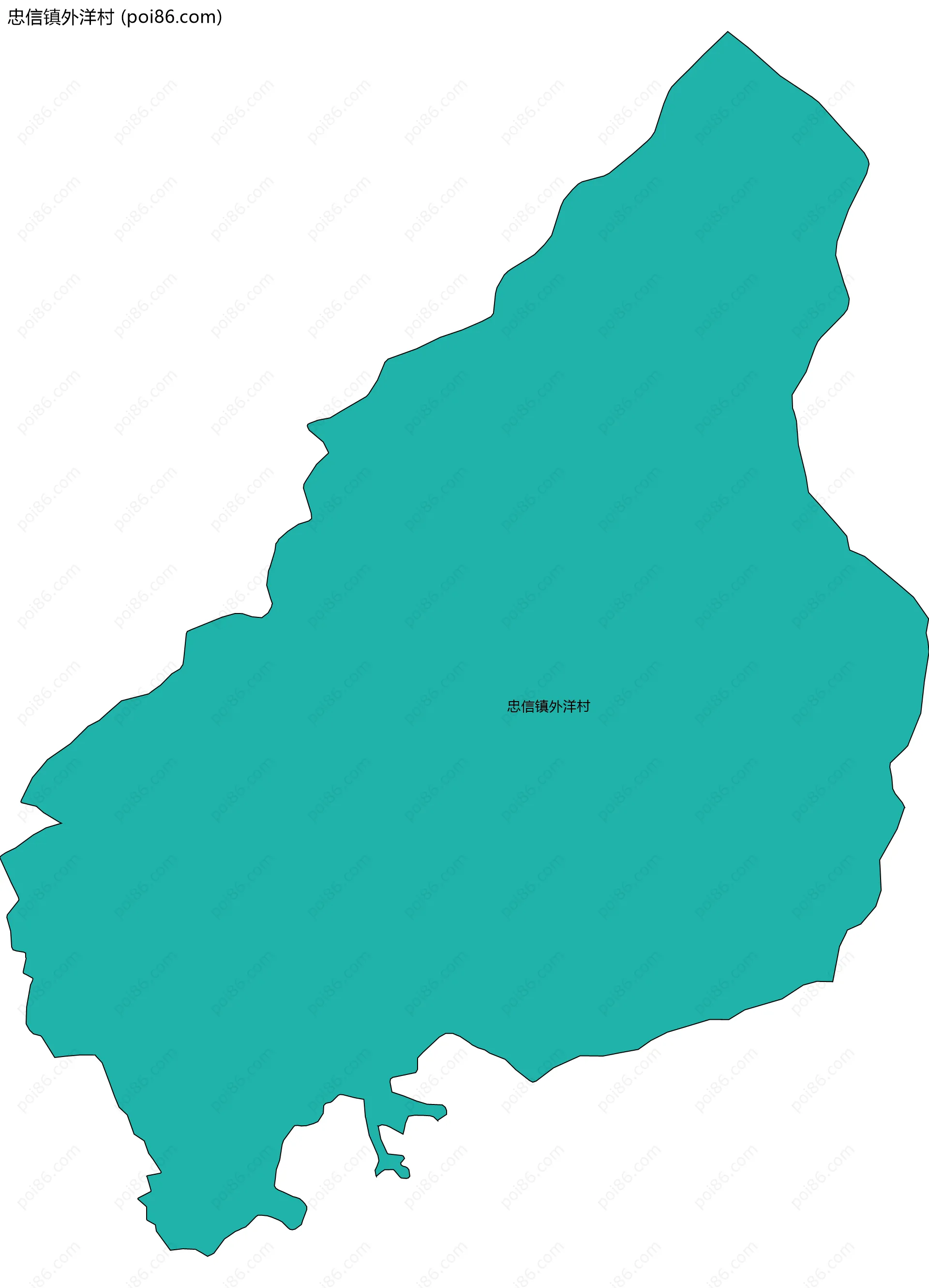 忠信镇外洋村边界地图