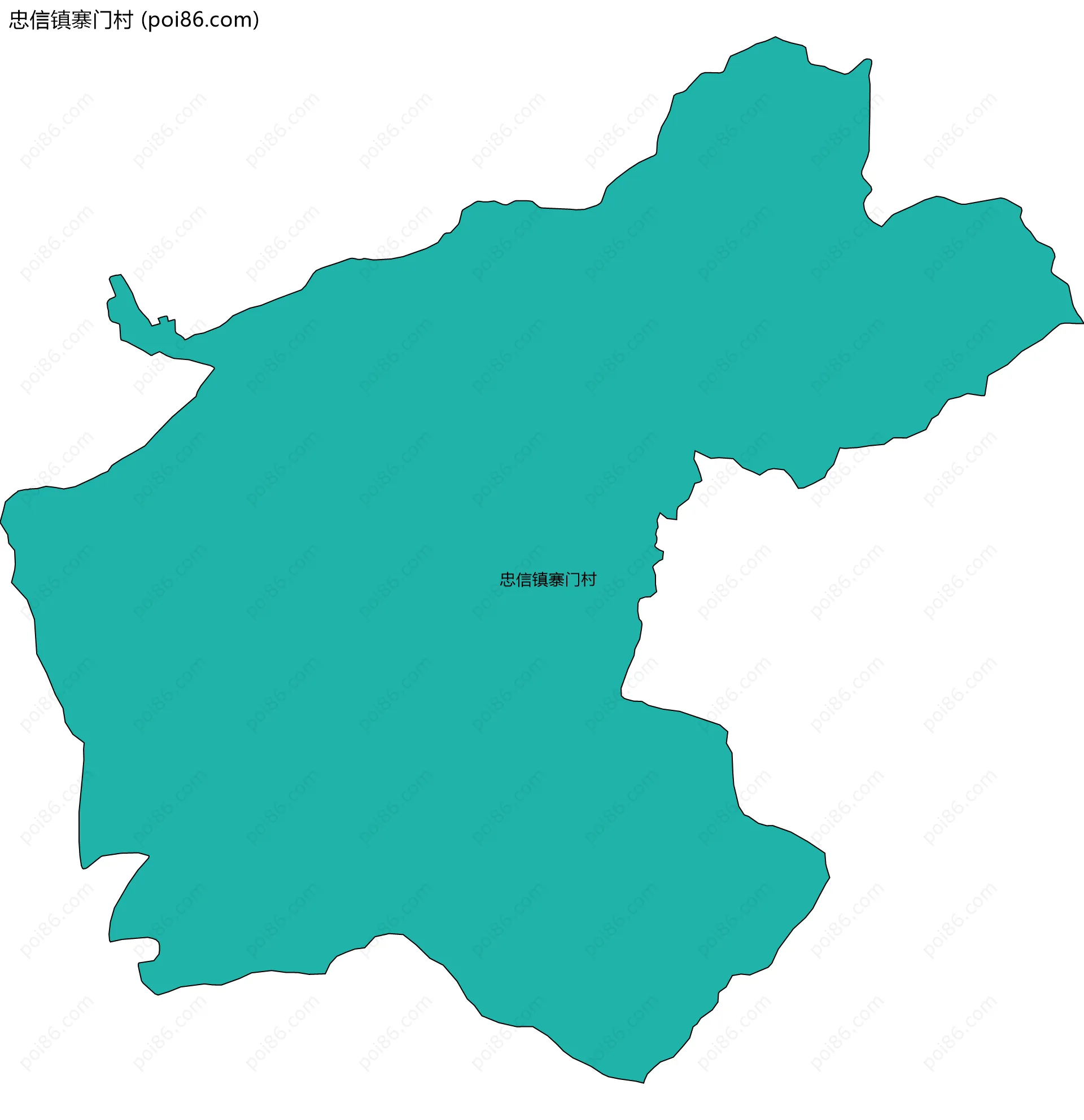 忠信镇寨门村边界地图