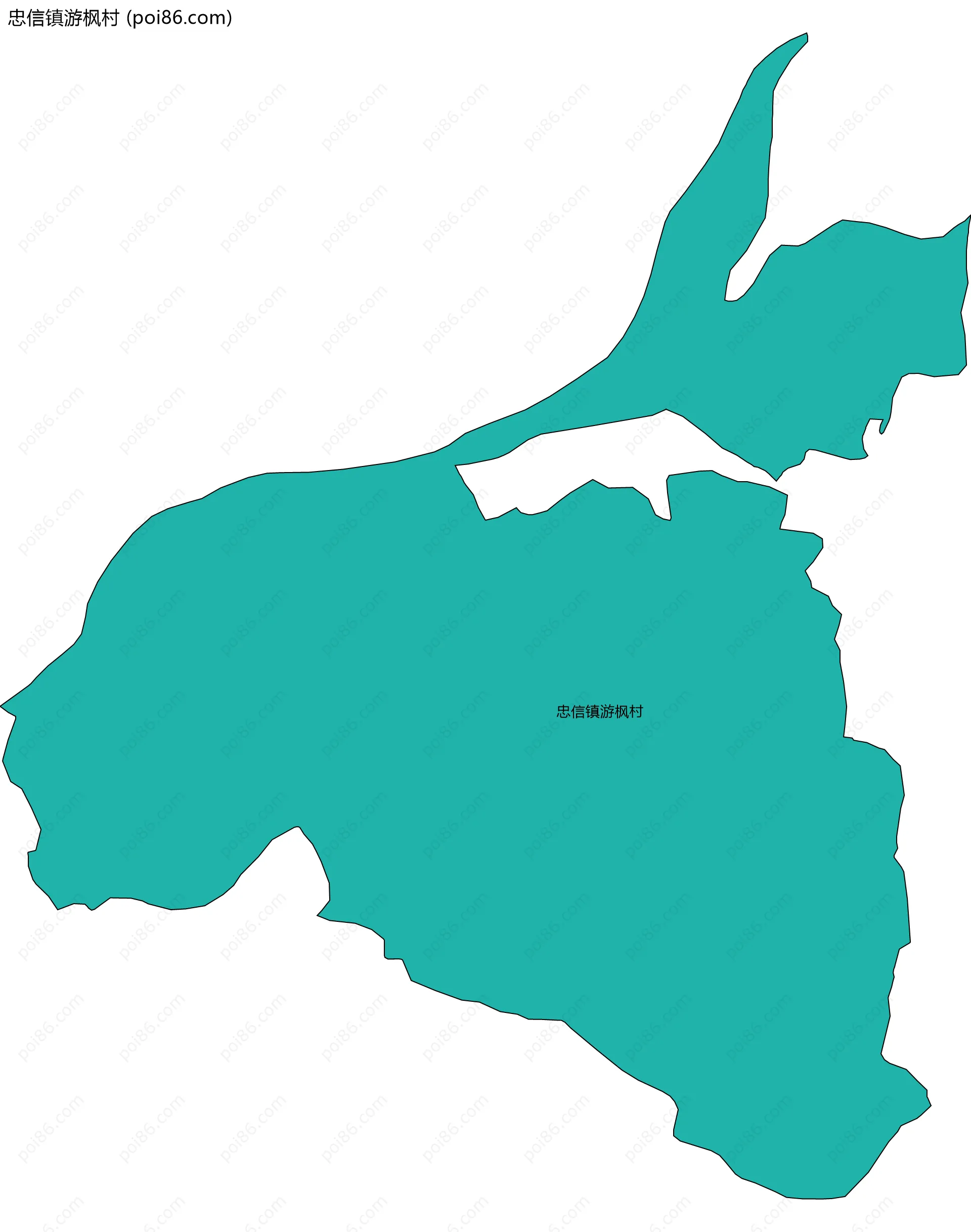 忠信镇游枫村边界地图