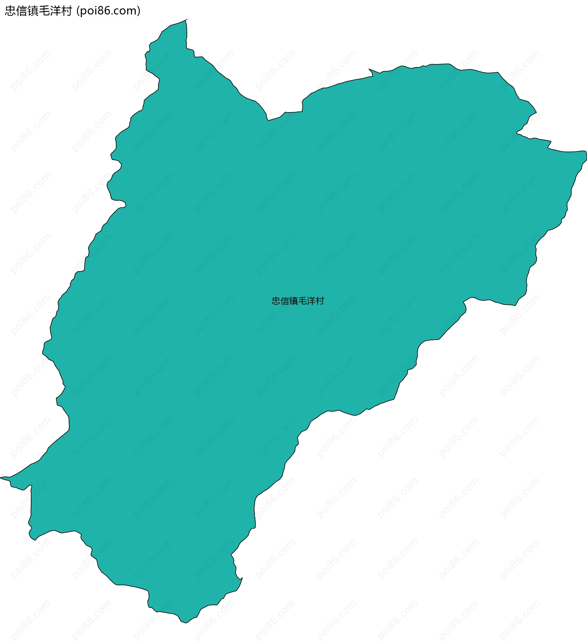 忠信镇毛洋村边界地图