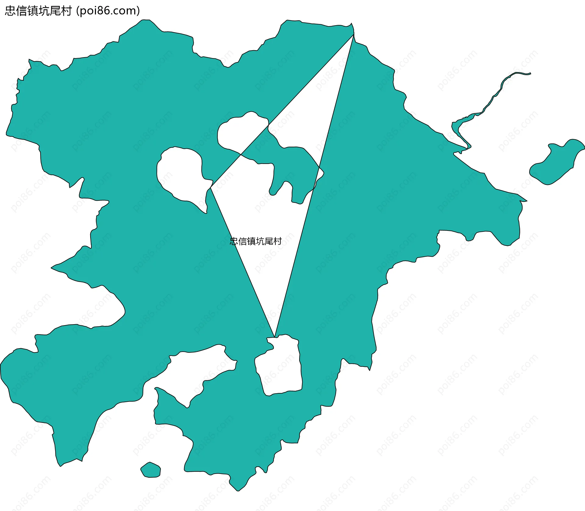 忠信镇坑尾村边界地图