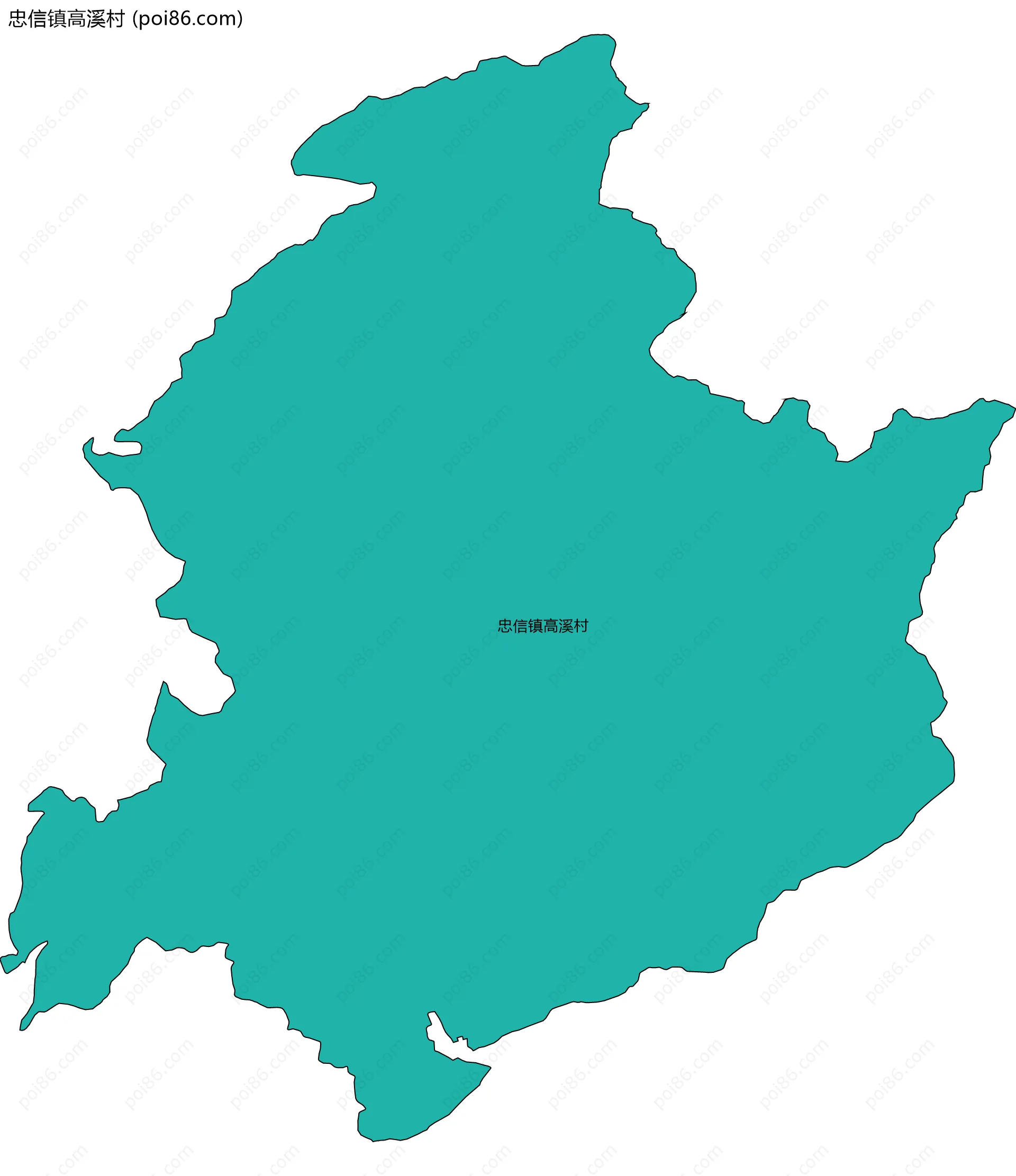 忠信镇高溪村边界地图