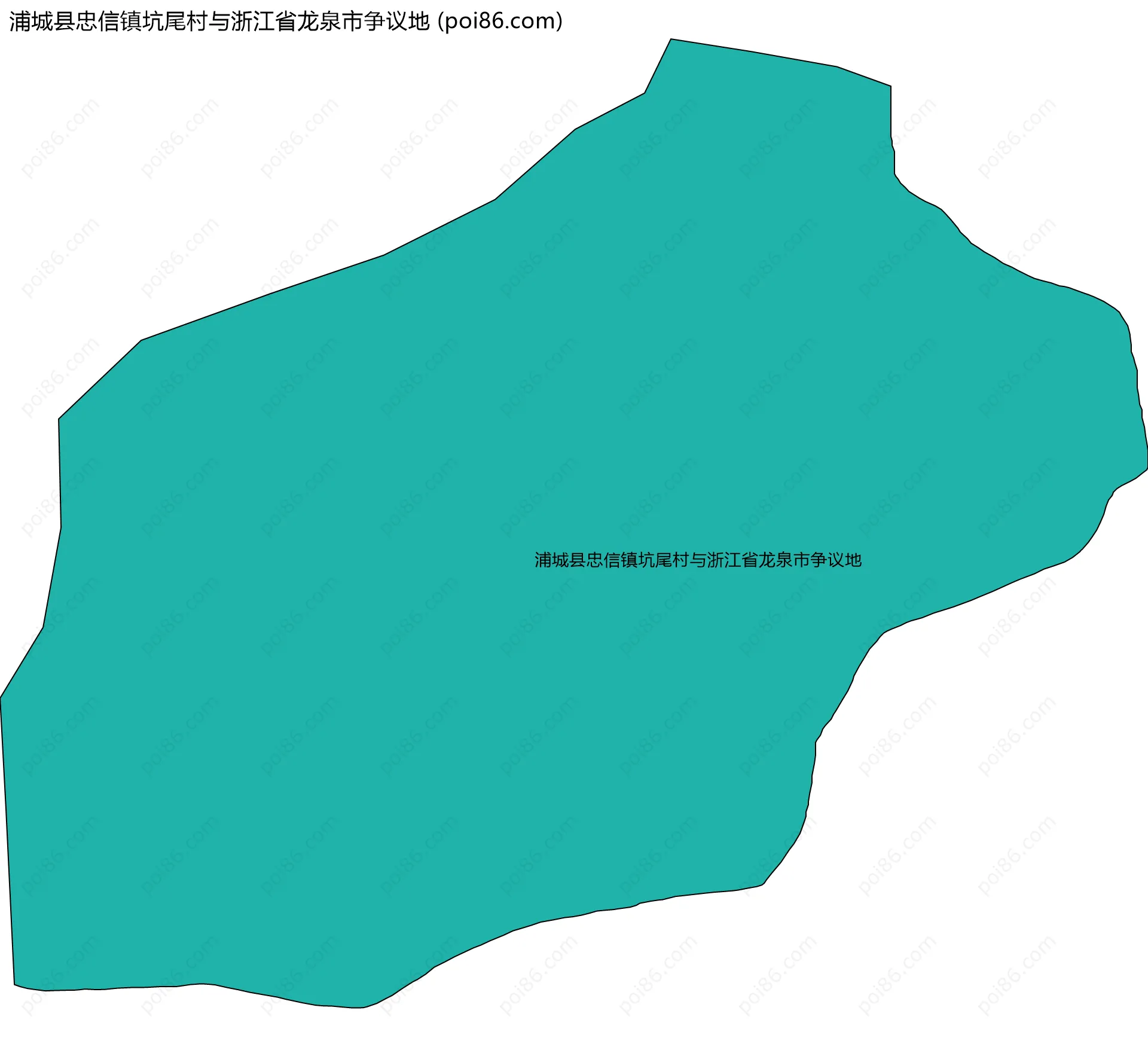 浦城县忠信镇坑尾村与浙江省龙泉市争议地边界地图